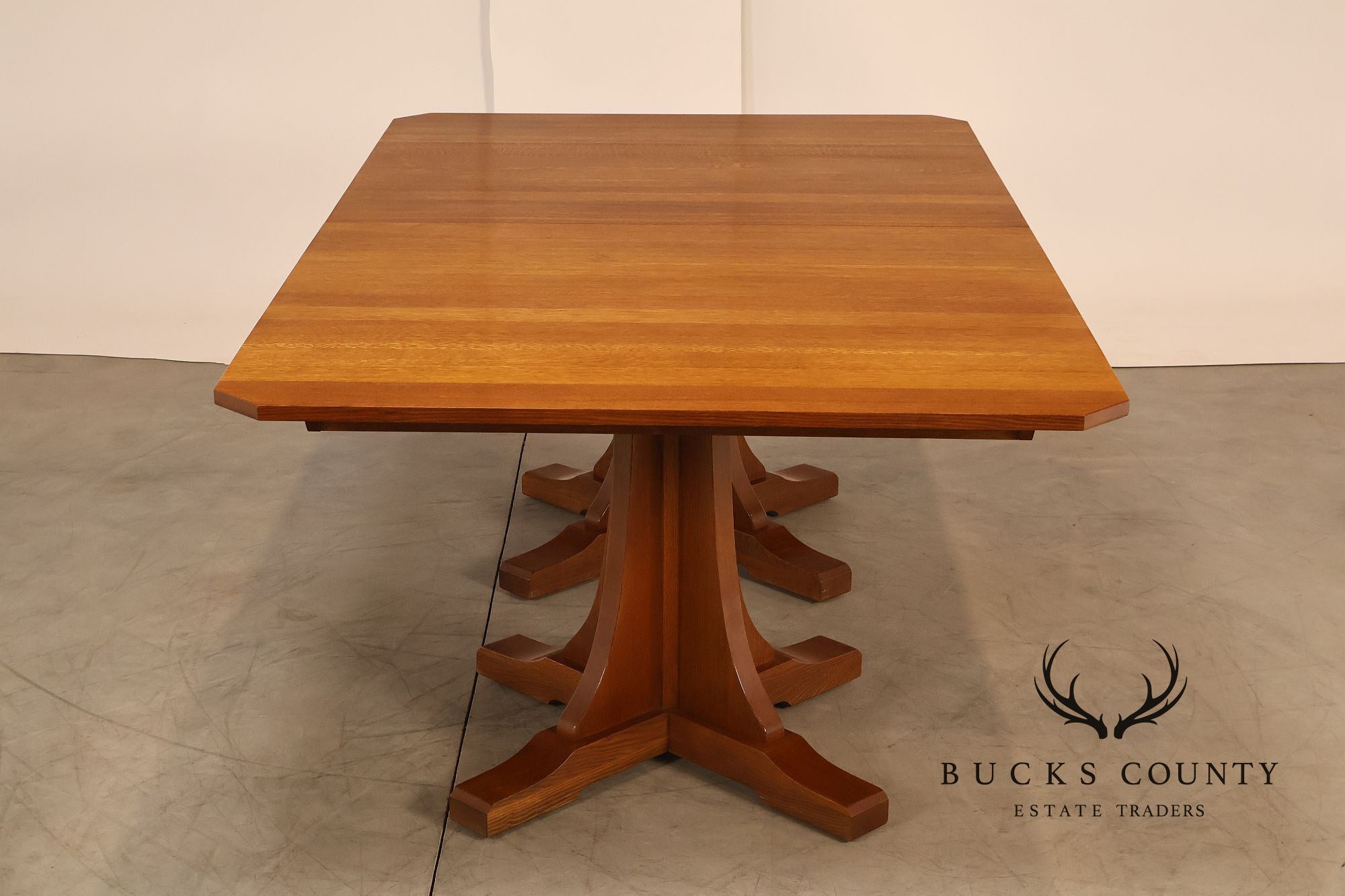 Stickley Mission Collection Oak Double Pedestal Dining Table