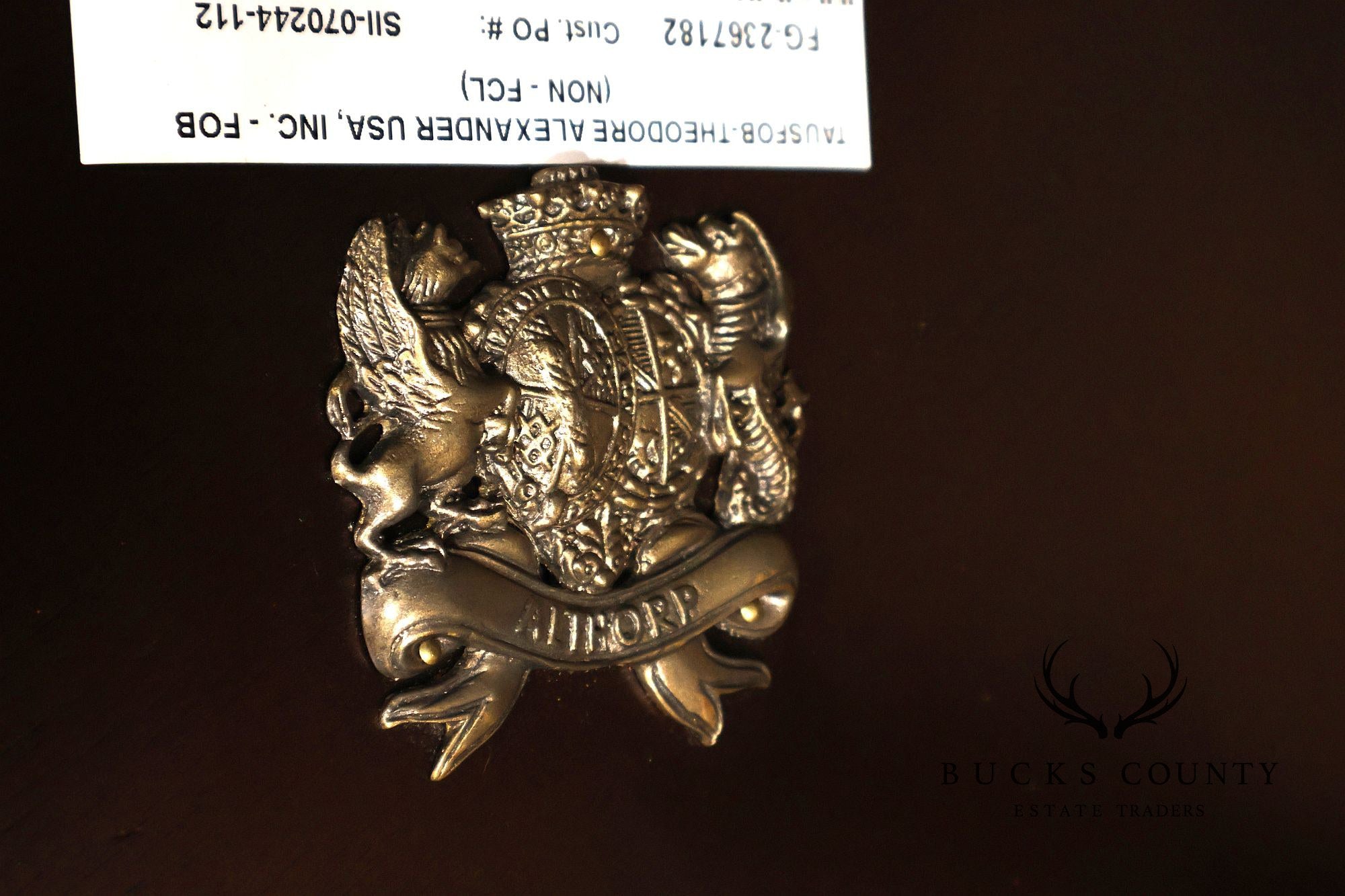 Theodore Alexander Pair of 'After Dinner Drinks' Mahogany Side Tables