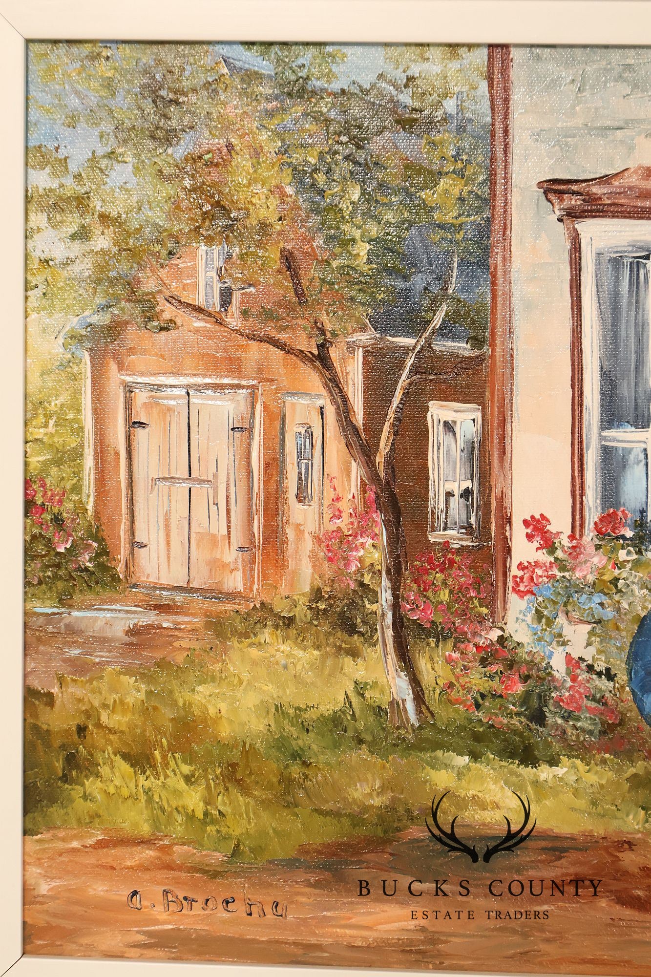 Aline Brochu Oil Painting, 'Rendez-Vous à L'Epicerie'