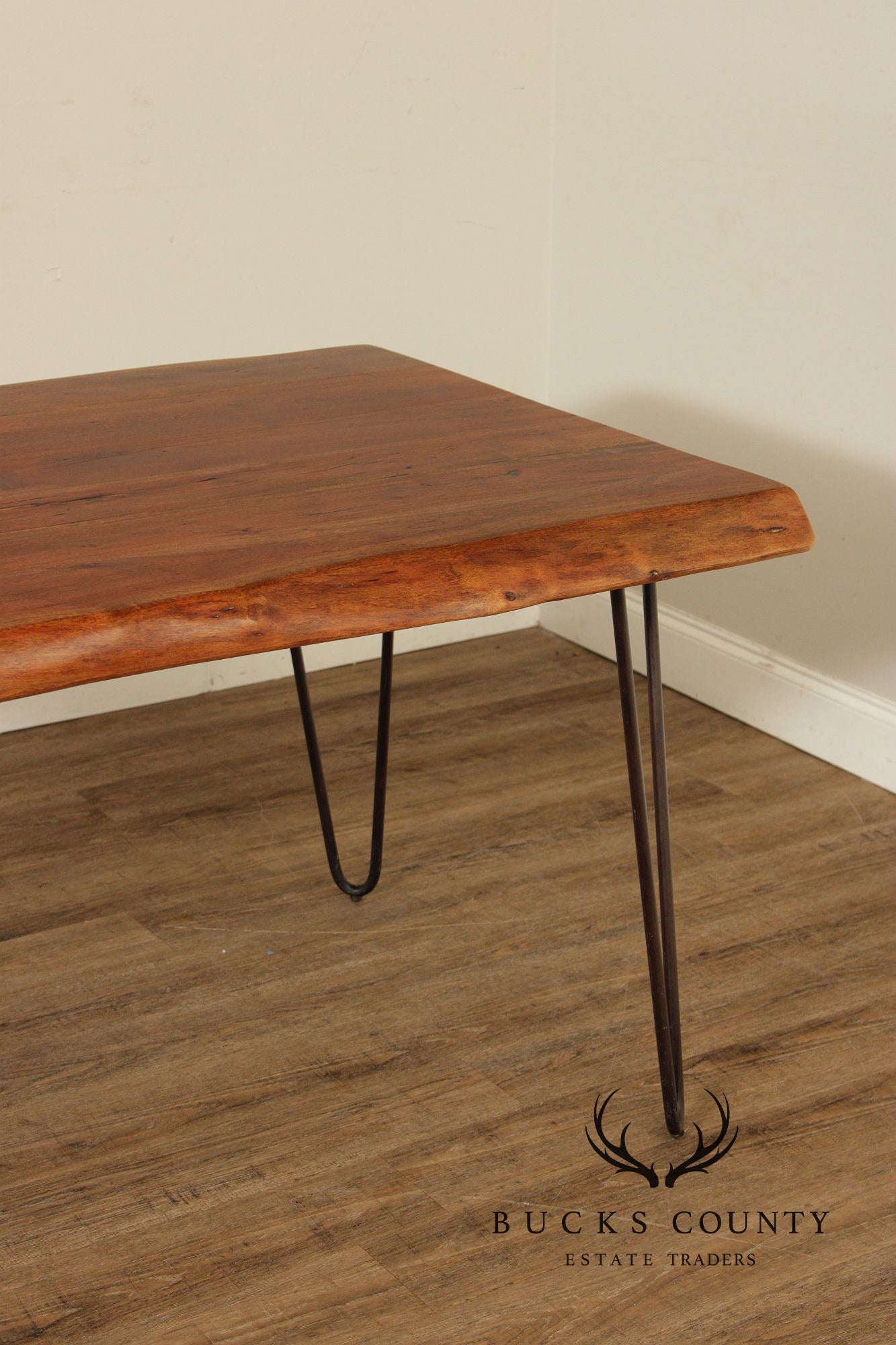 Live Edge Solid Acacia Wood Butterfly Joint Dining Table