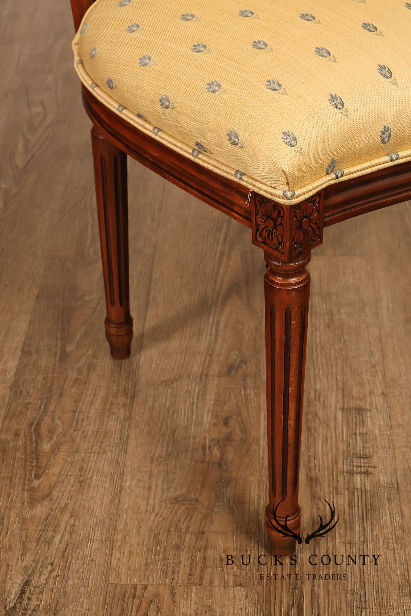 Ethan Allen Louis XVI Style Set Of Four Upholstered Dining Chairs