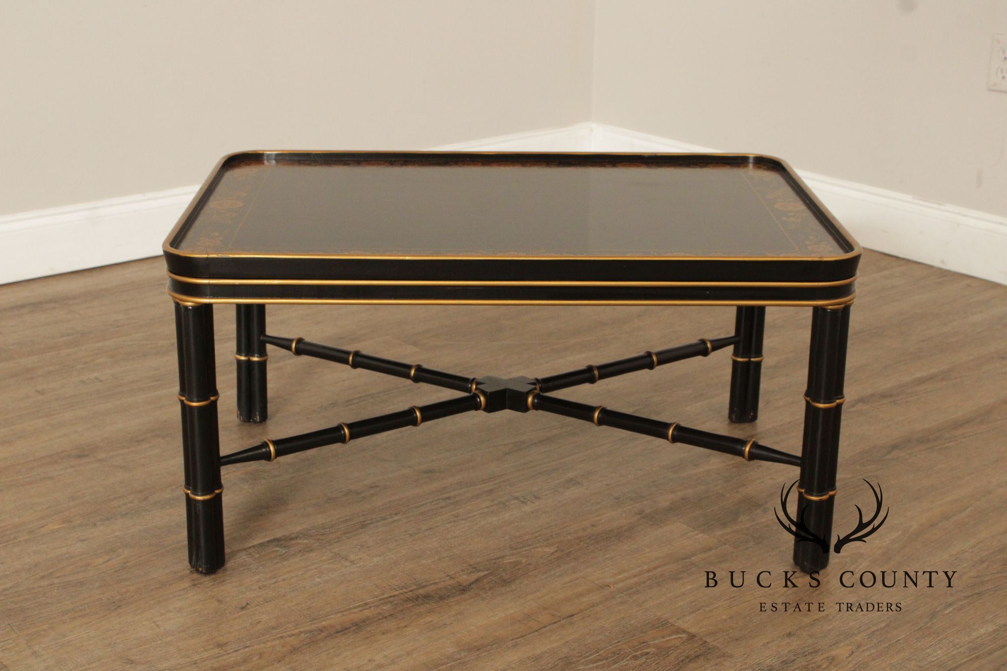 Wellington Hall Chinoiserie Decorated Faux Bamboo Coffee Table
