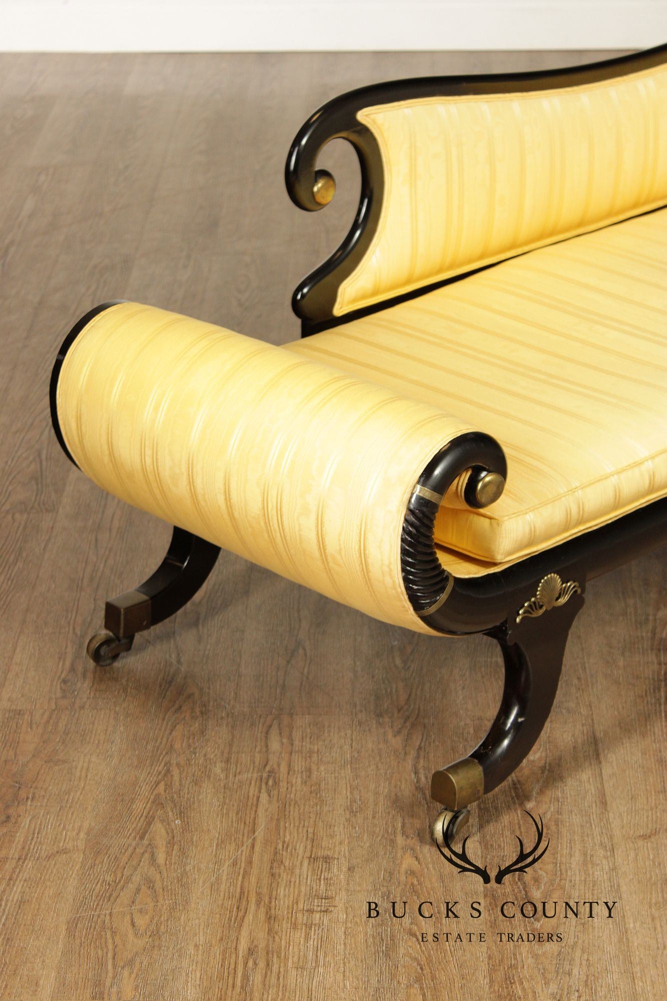 English Regency Style Ebonized Recamier Chaise Lounge