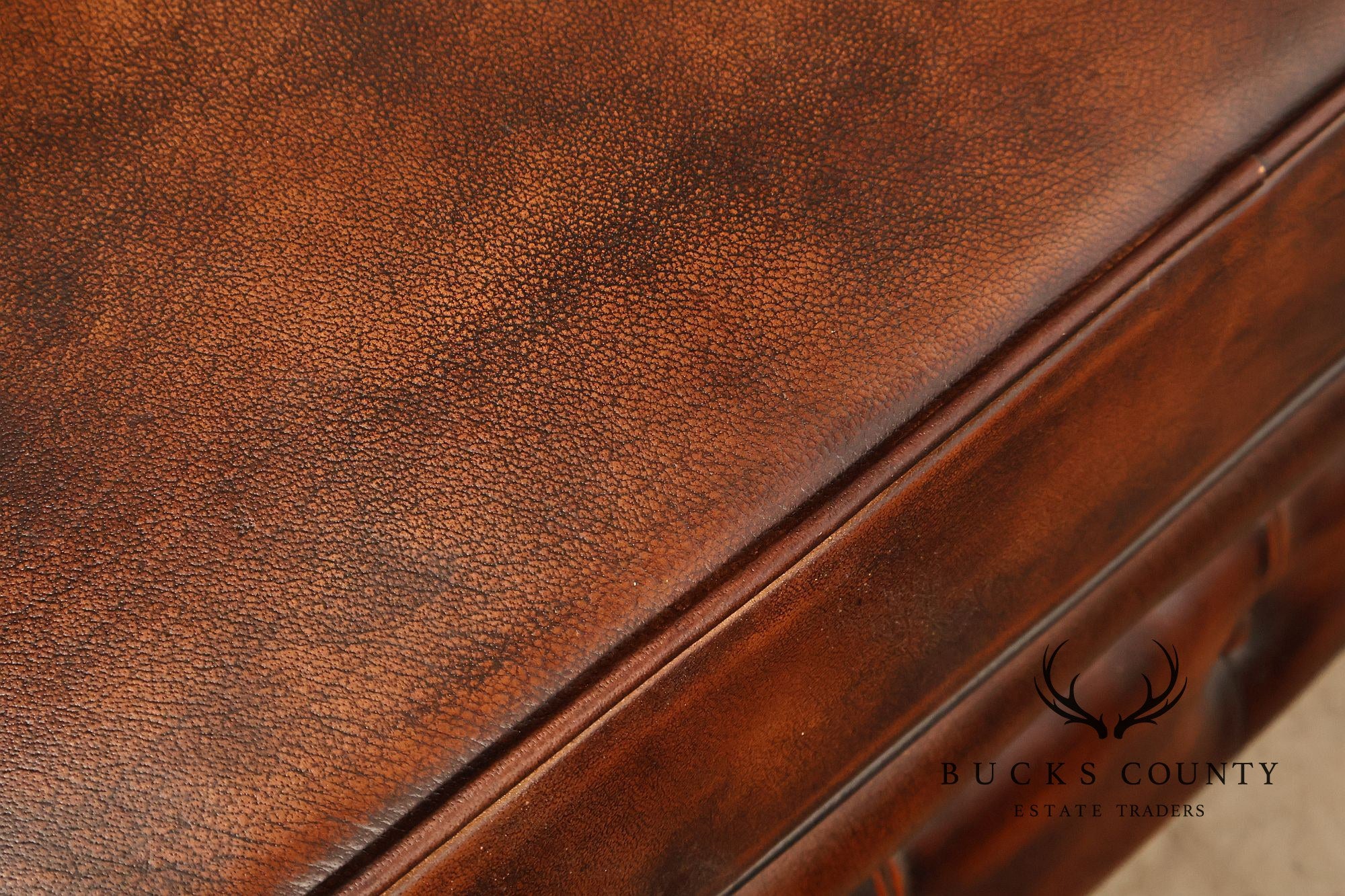 Chesterfield Style Brown Leather Sofa