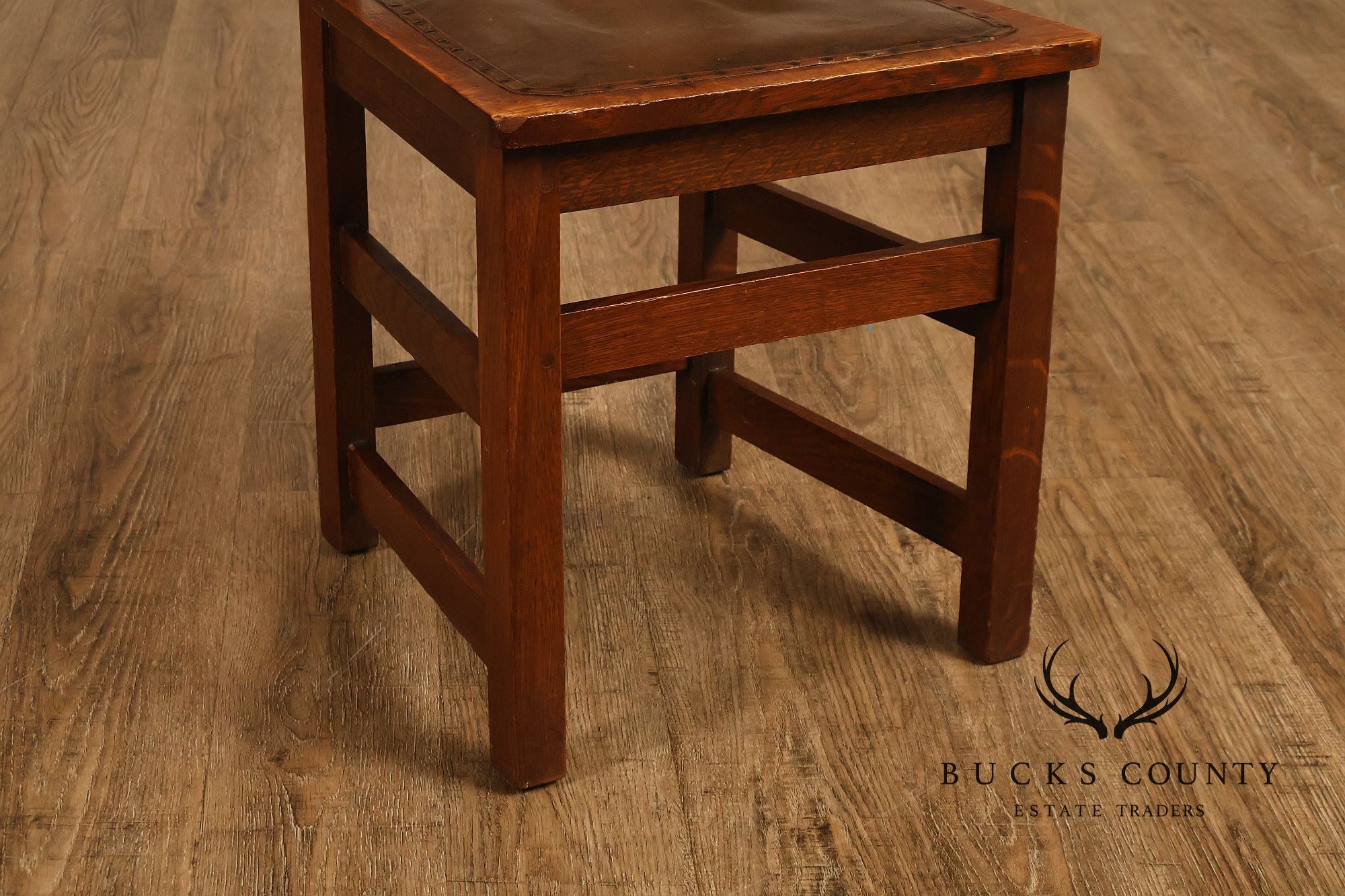 Antique Limbert Set Of 6 Arts & Crafts Oak Dining Chairs