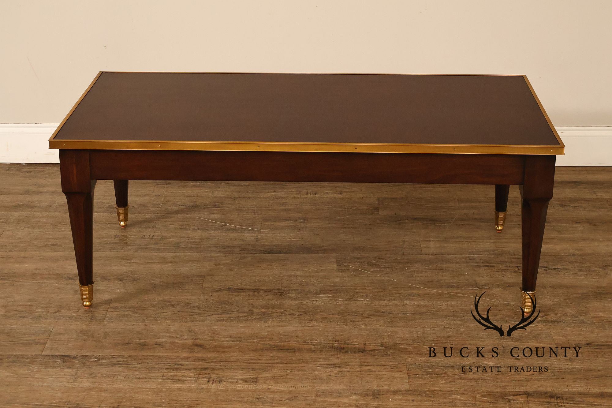 THEODORE ALEXANDER MAHOGANY BARON COCKTAIL TABLE