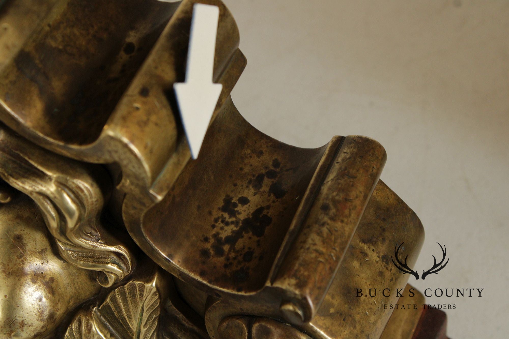 French Louis XIV Style Pair of Brass Figural 'Marmouset' Andirons