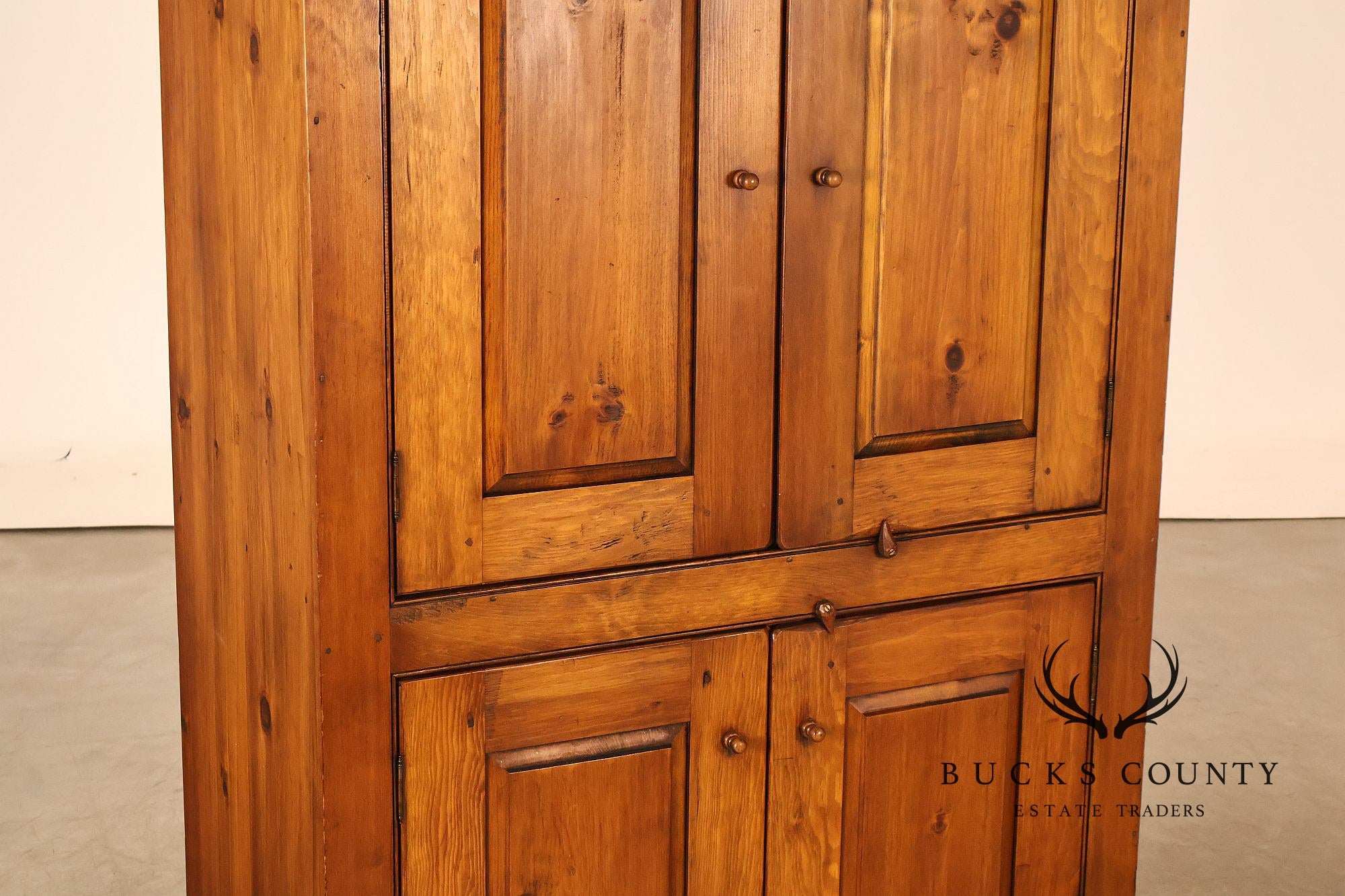 William Draper Cabinetmaker Rustic Country Pine Four Door Cupboard