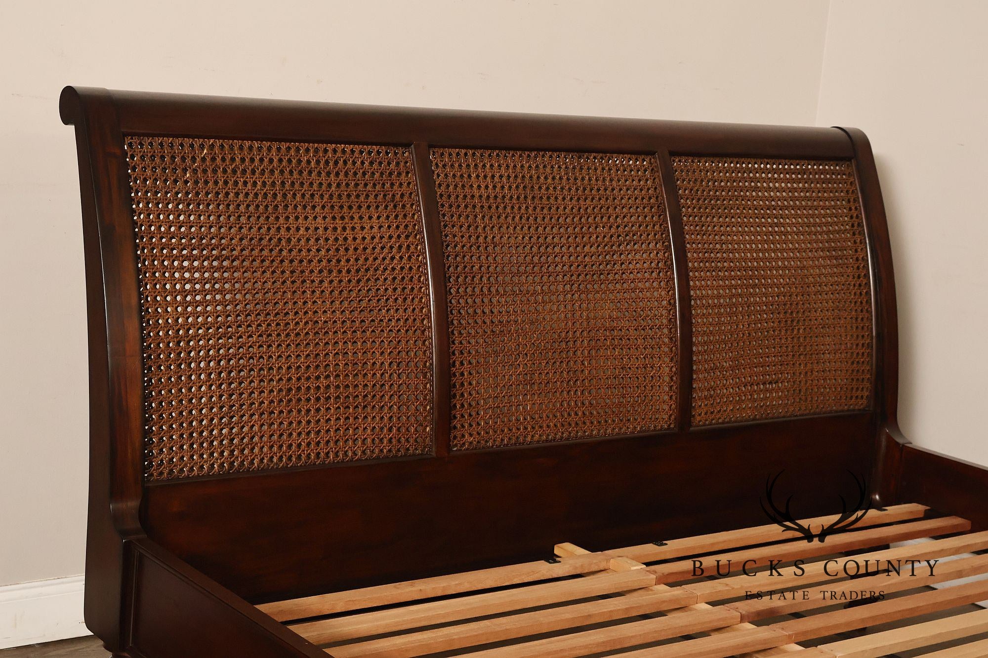 Pottery Barn King Size Cane Sleigh Bed