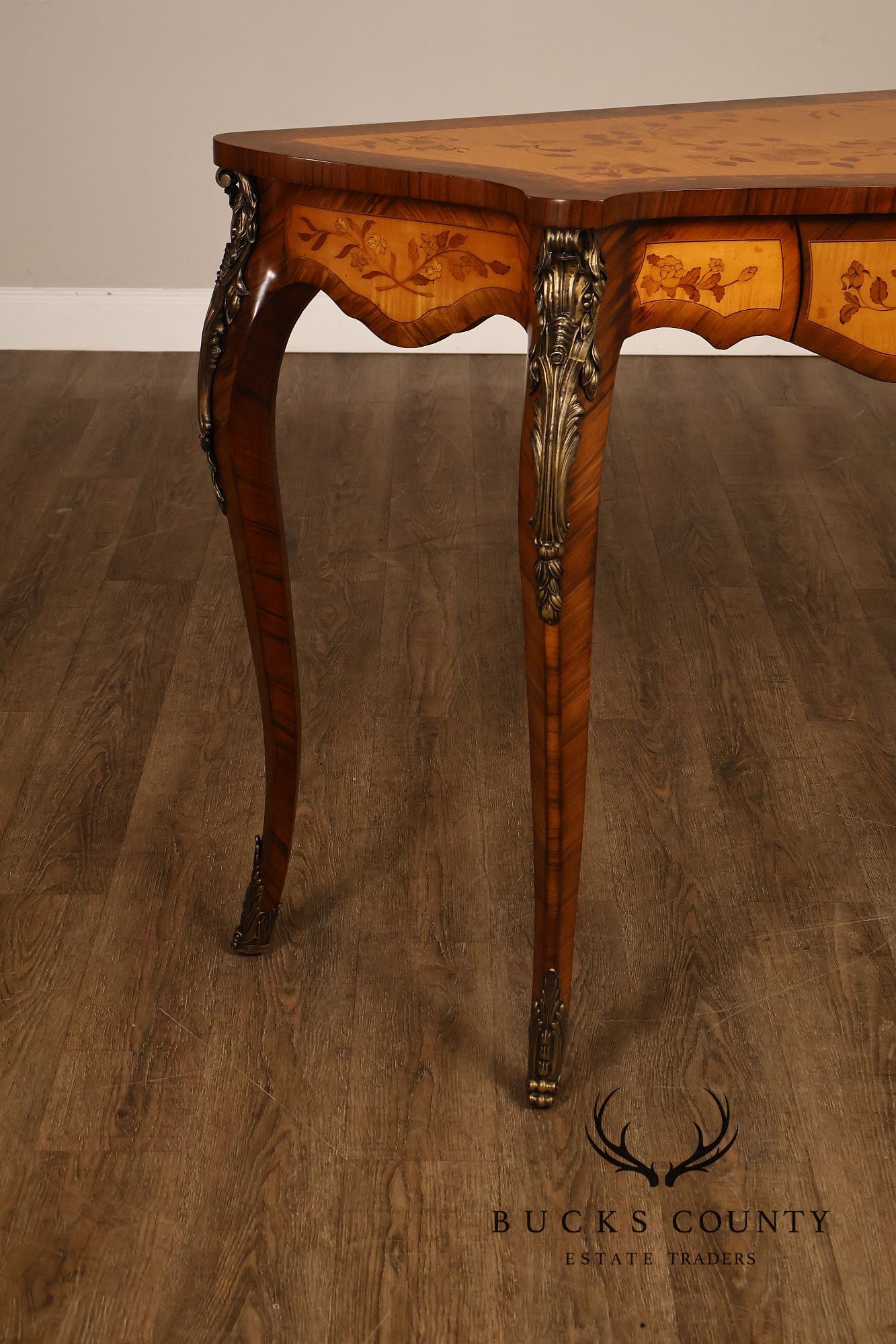 Maitland-Smith French Louis XV Style Inlaid Console Table