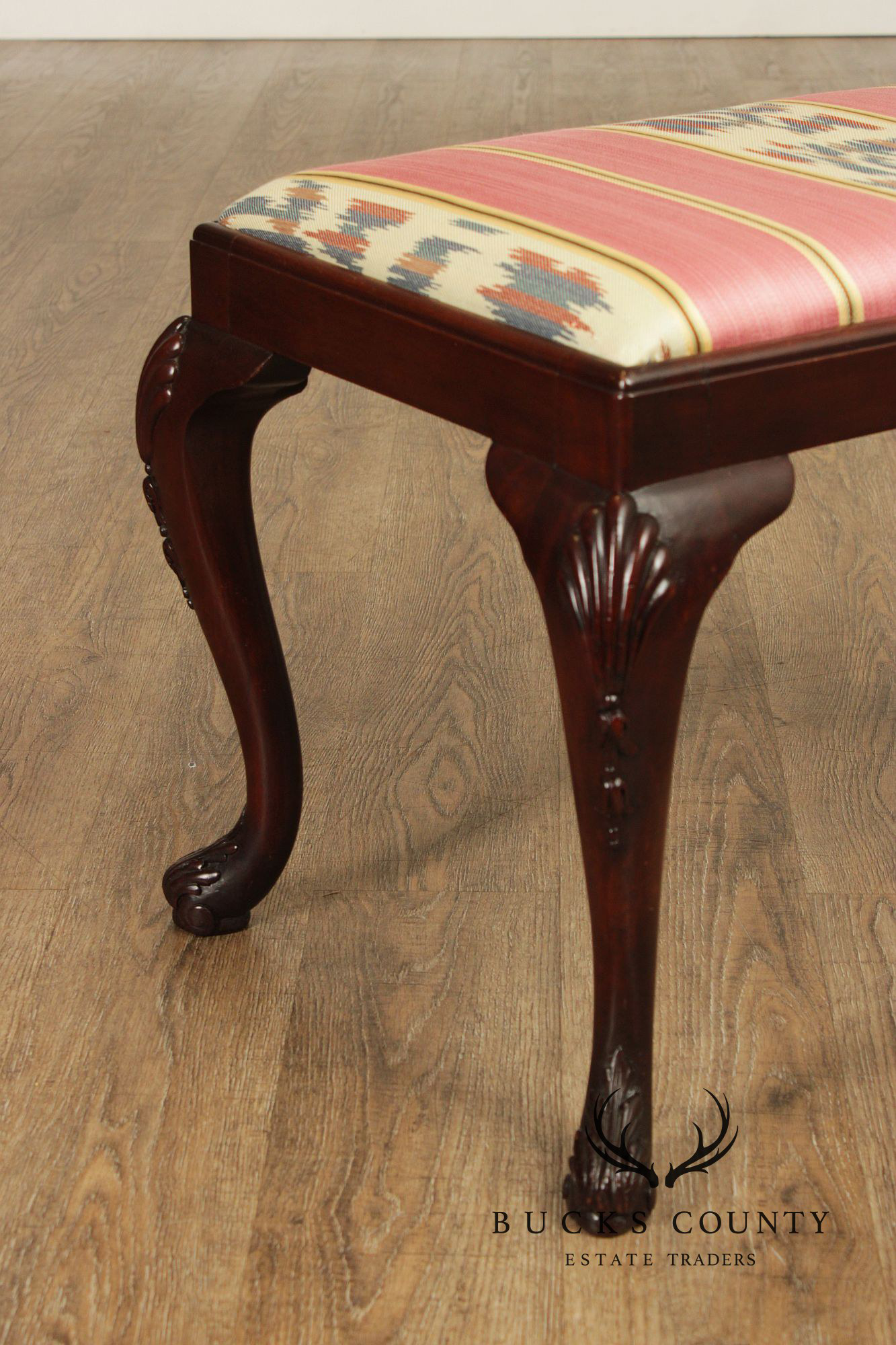 Georgian Style Carved Mahogany Stool