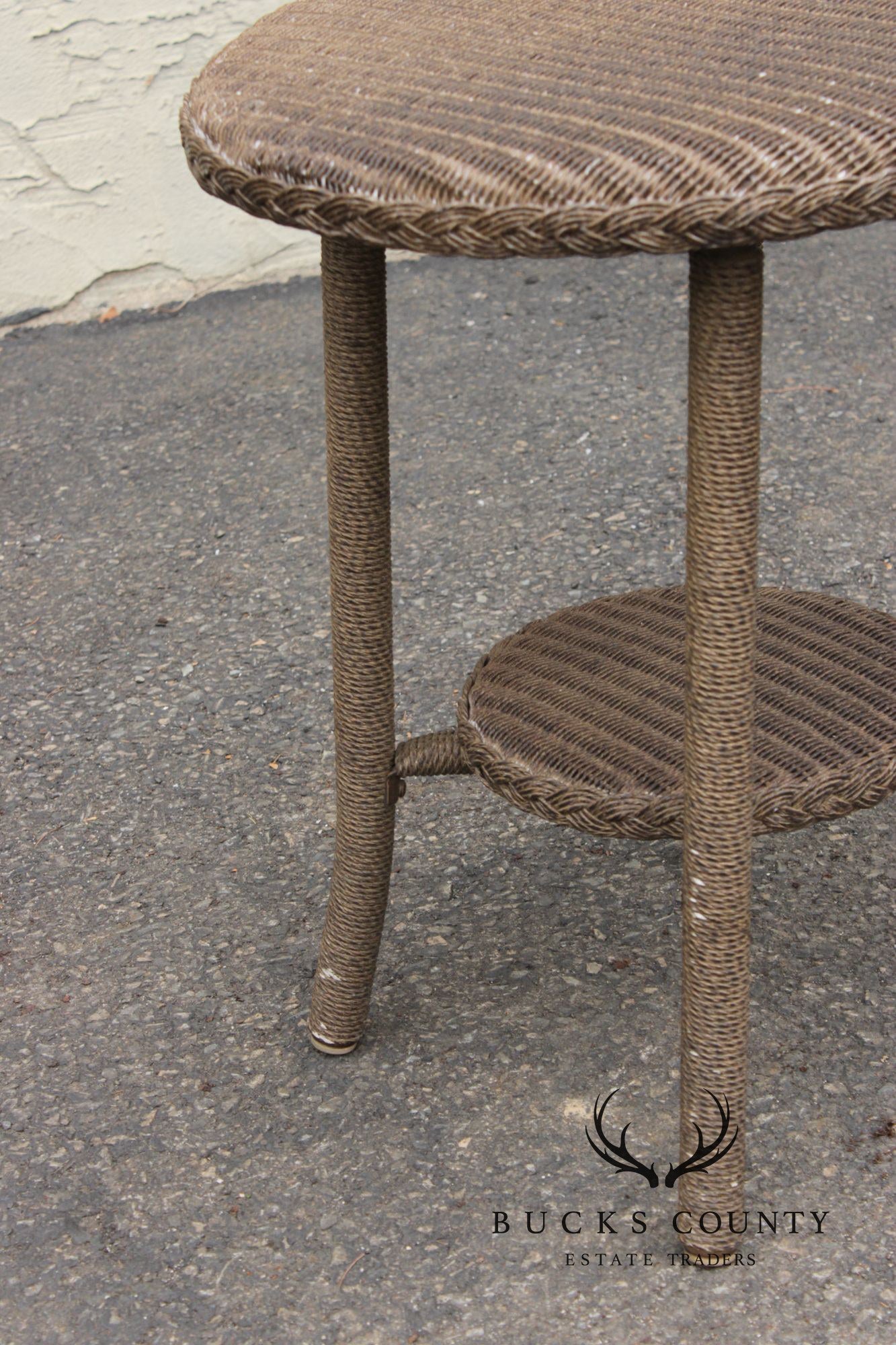 Lloyd Loom Outdoor Patio Wicker Side Table