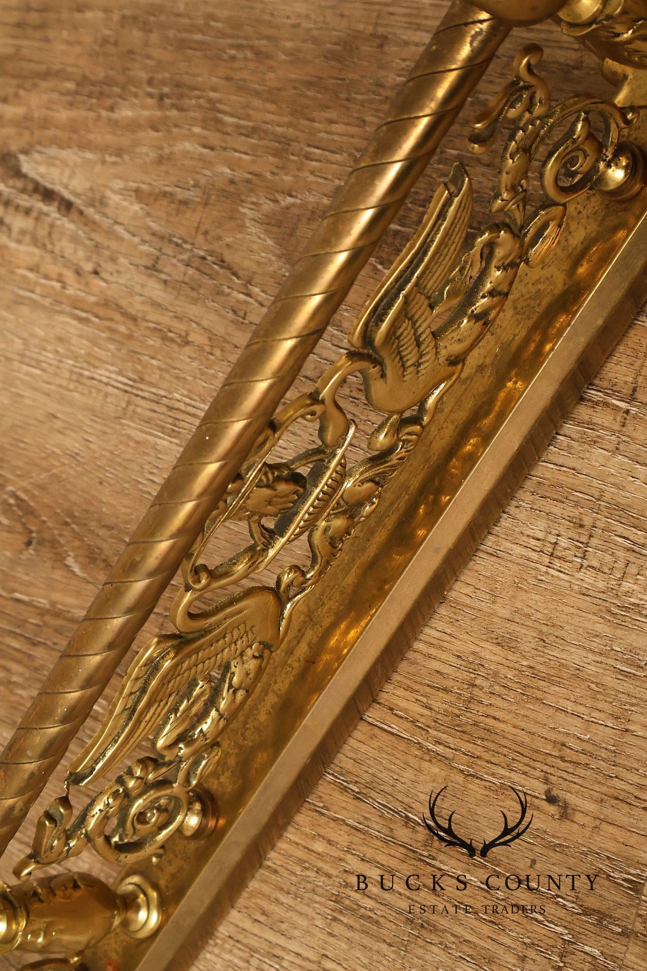 Neoclassical Style Brass Fireplace Fender