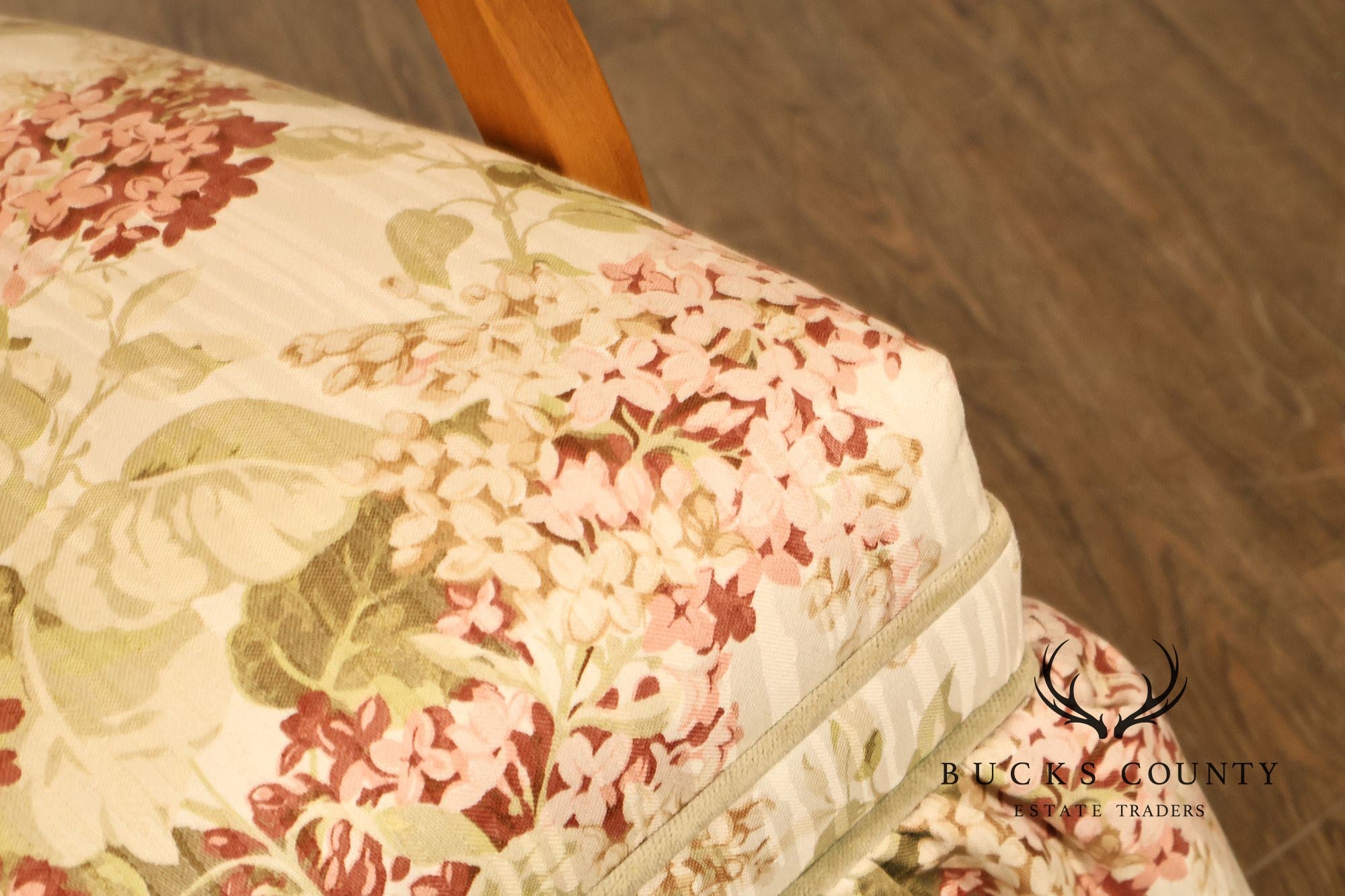 Ethan Allen Pair Of Floral Upholstered Skirted Armchairs