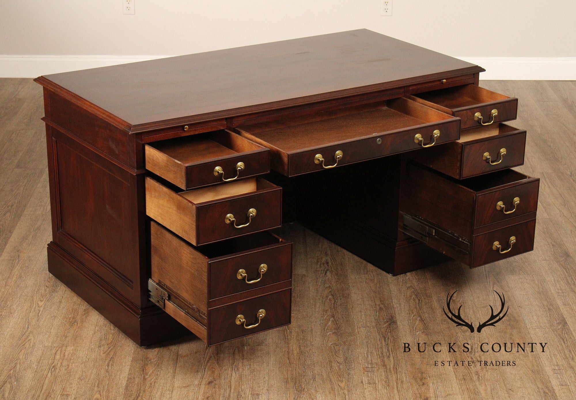 Jasper Cabinet Mahogany Pedestal Executive Desk