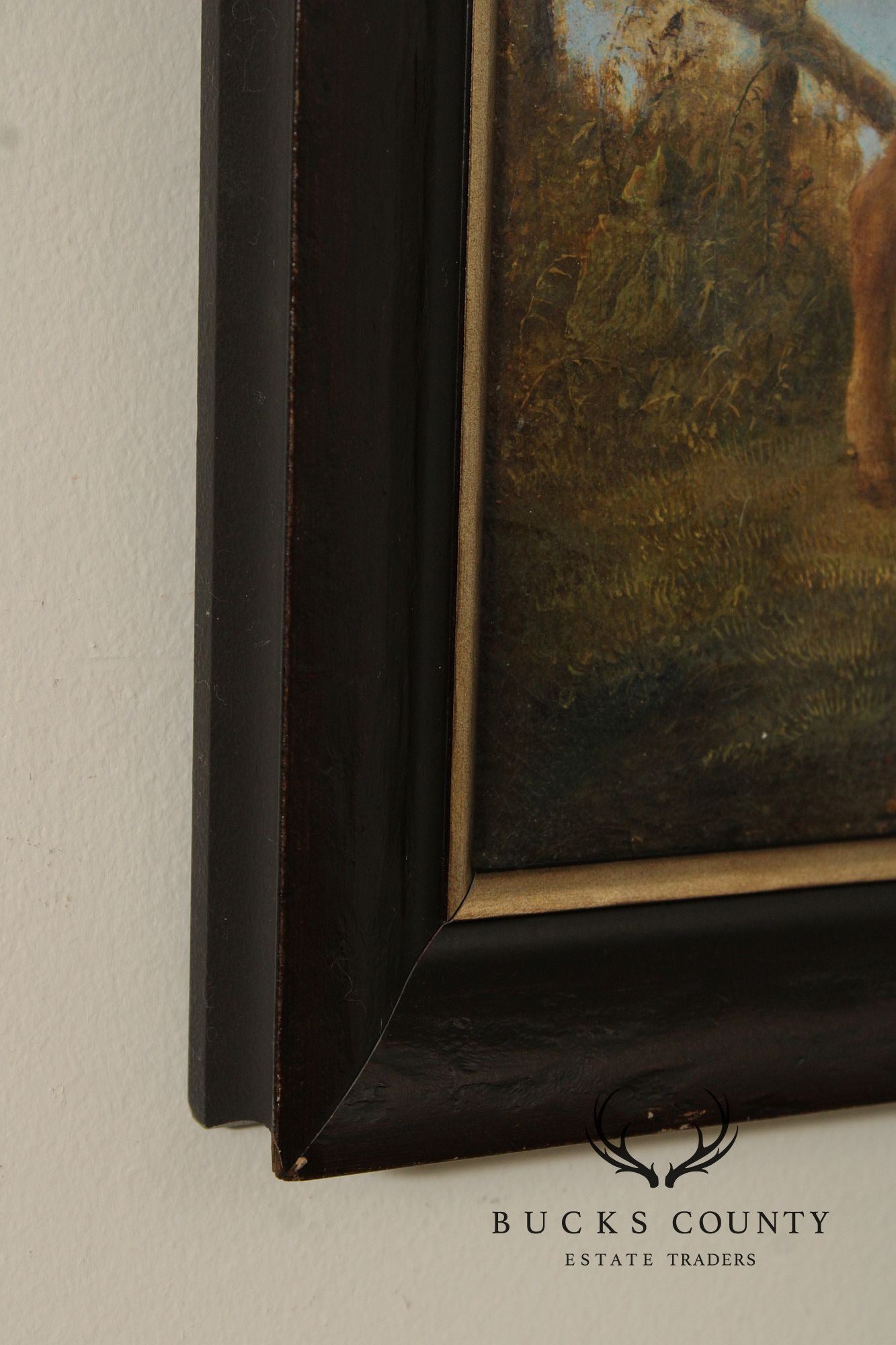 Antique European School Oil Painting, Cattle Grazing