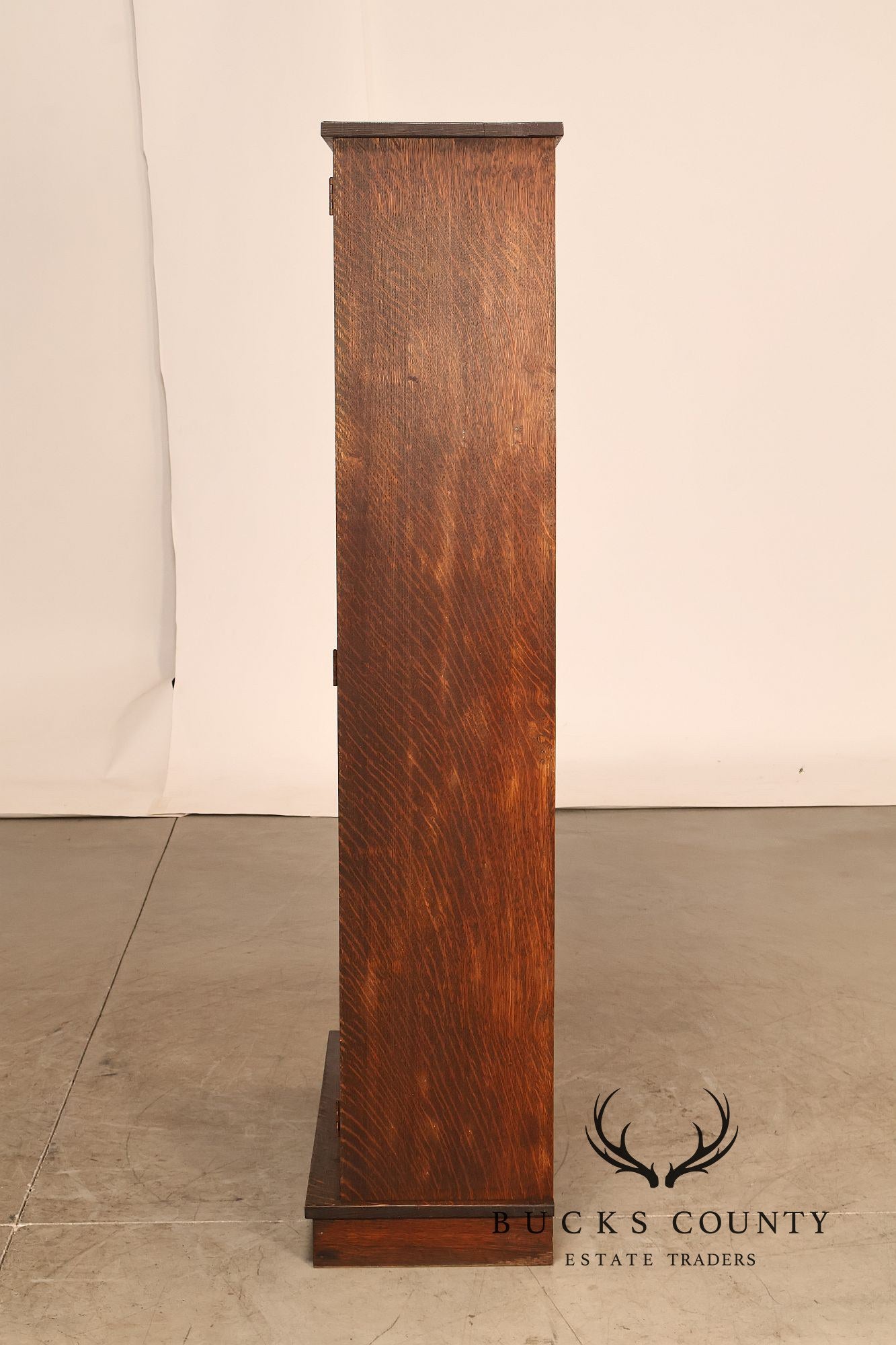 Antique Arts And Crafts Oak Two-Door Gun Cabinet