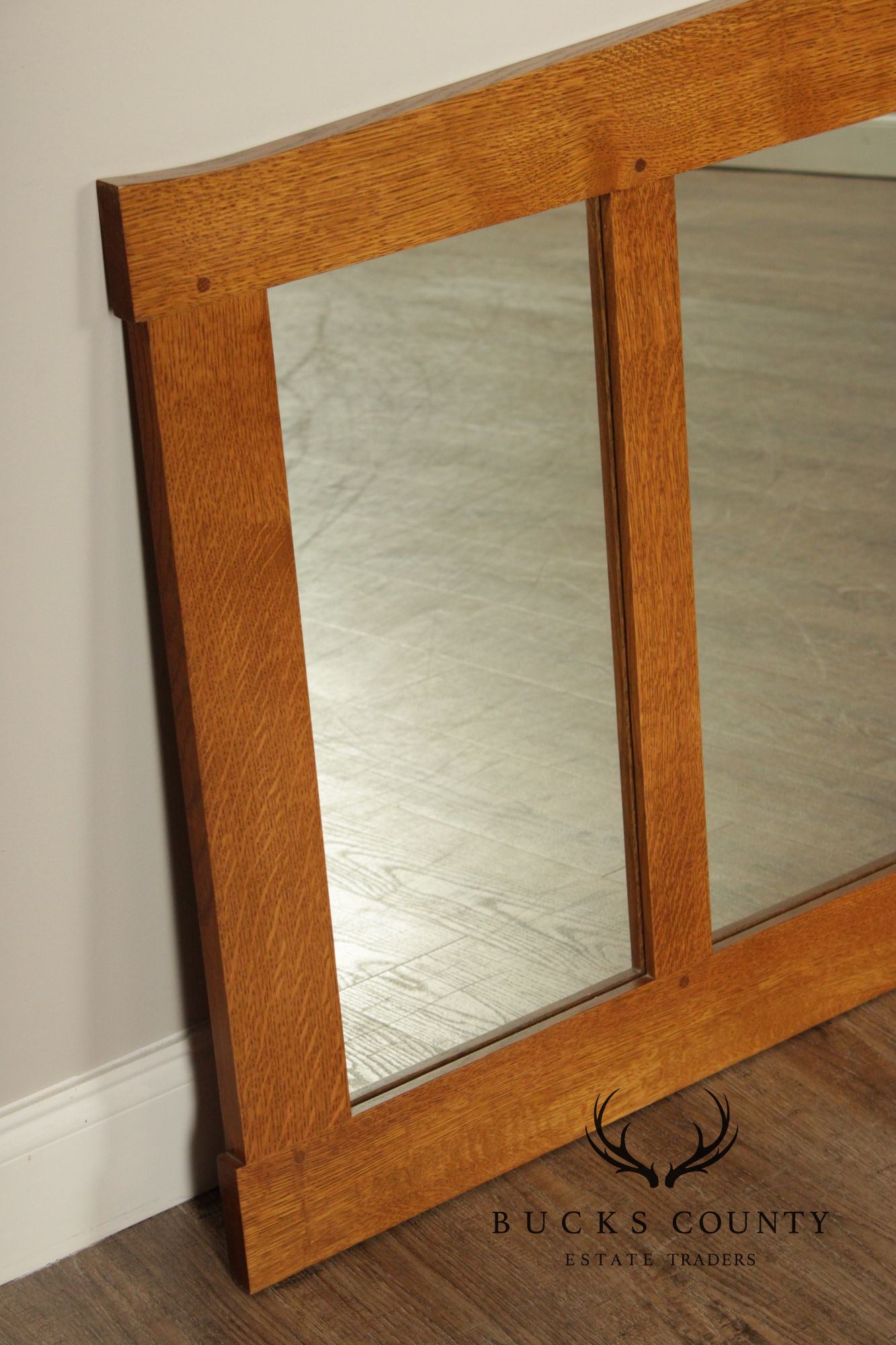 Stickley Mission Collection Oak Three Glass Mirror