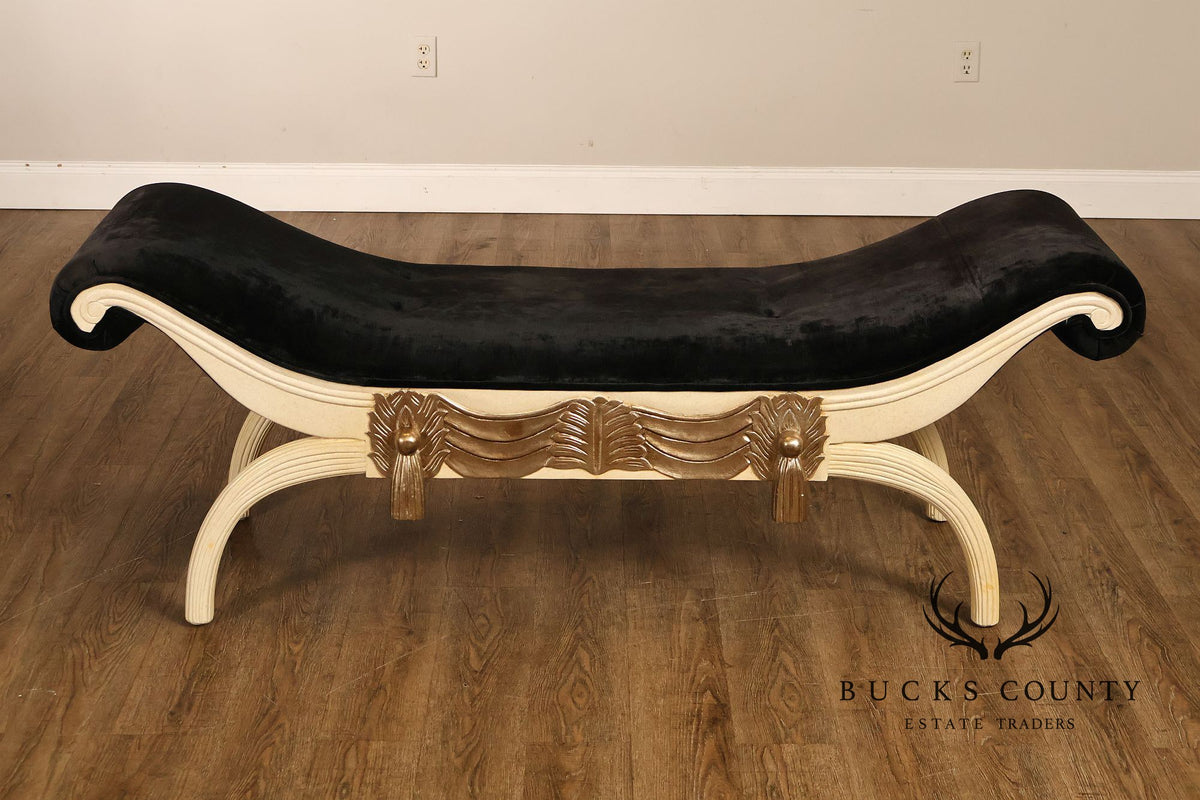 Italian Regency Style Partial Gilt Chaise Bench