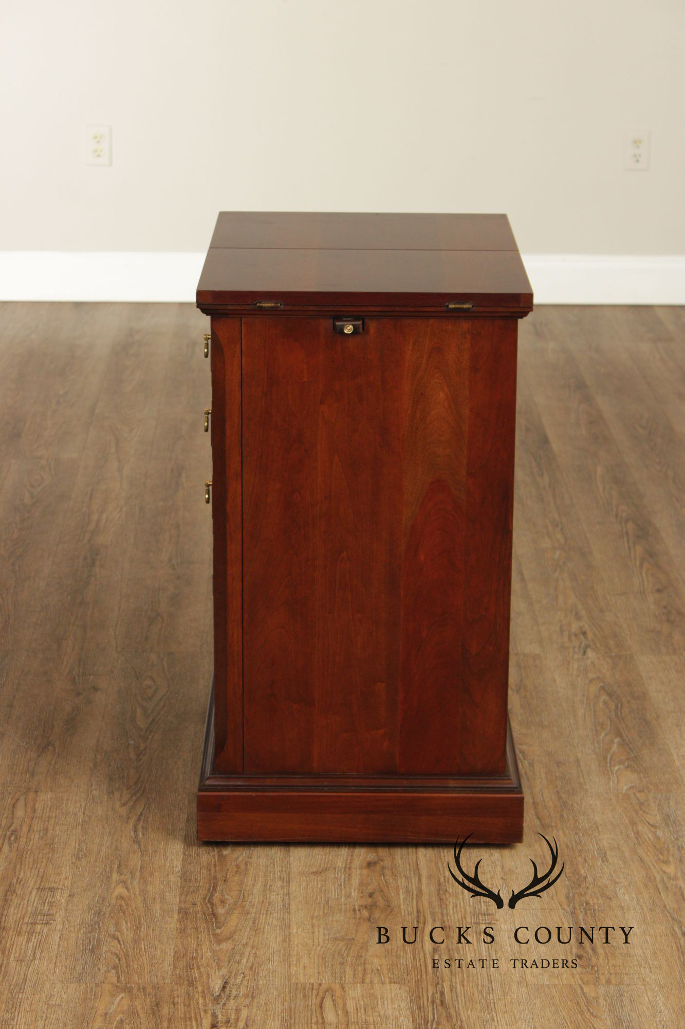 Pennsylvania House Cherry Flip Top Silver Chest Server Cabinet