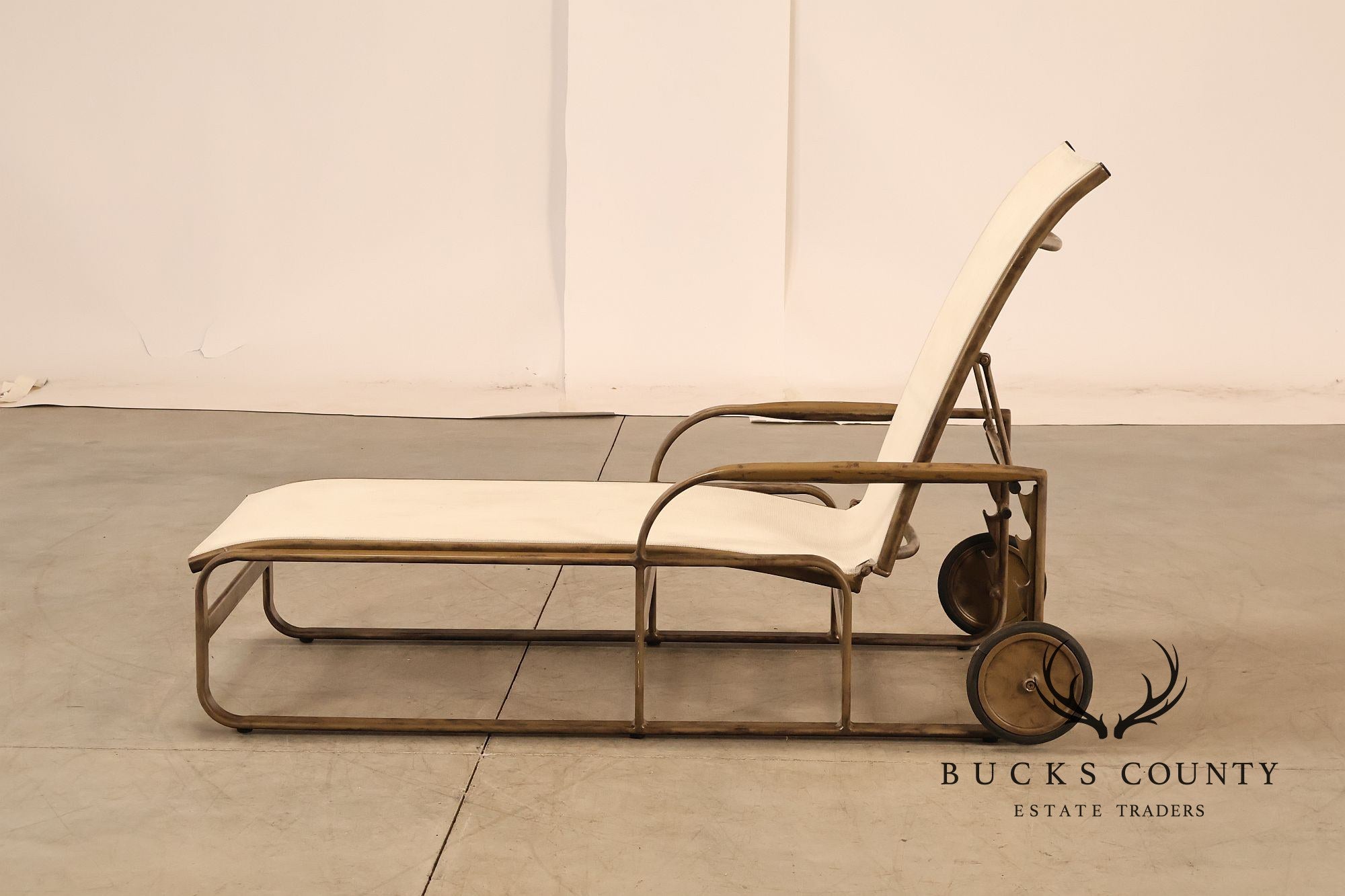 Brown Jordan Quantum Pair Of Contemporary Aluminum Sling Adjustable Chaise Lounge Chairs