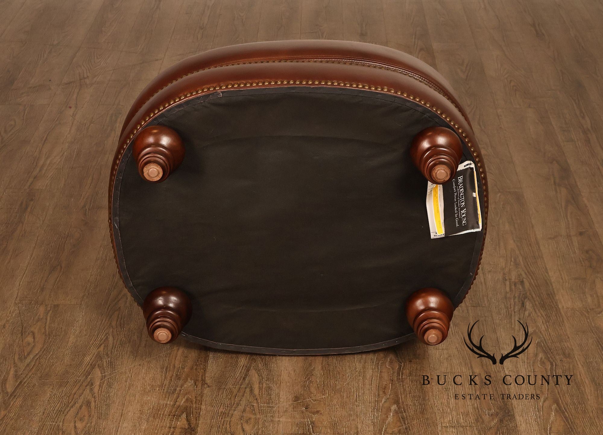 Bradington Young Traditional Style Leather Ottoman