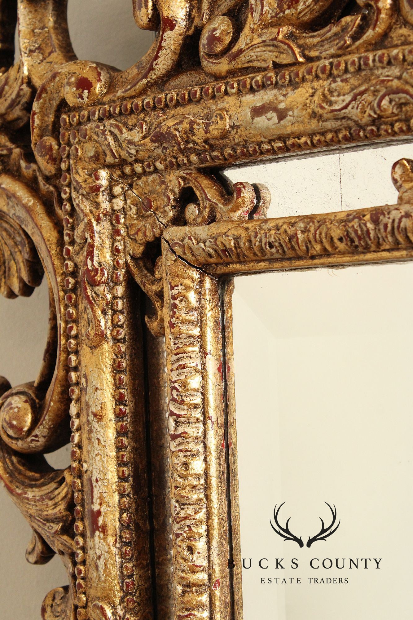 John Richard Italian Rococo Style Giltwood Carved Wall Mirror