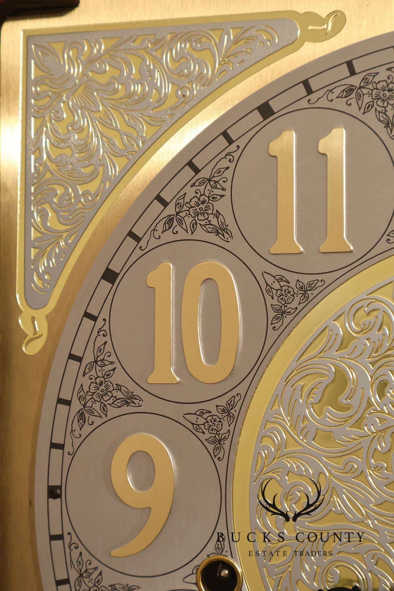 Sligh Mahogany Grandfather Clock With Triple Chime Moon Phase Dial
