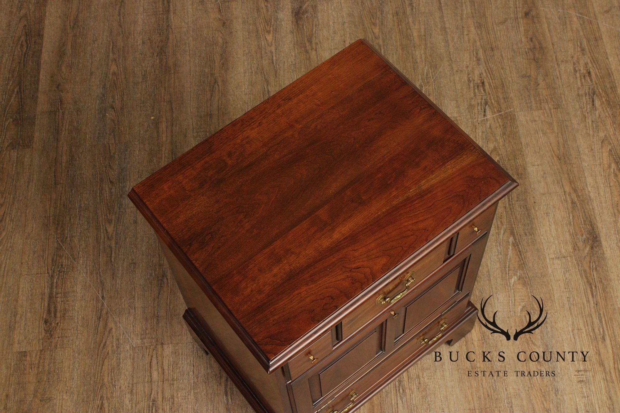 Henkel Harris Vintage Solid Cherry Pair Of Nightstands