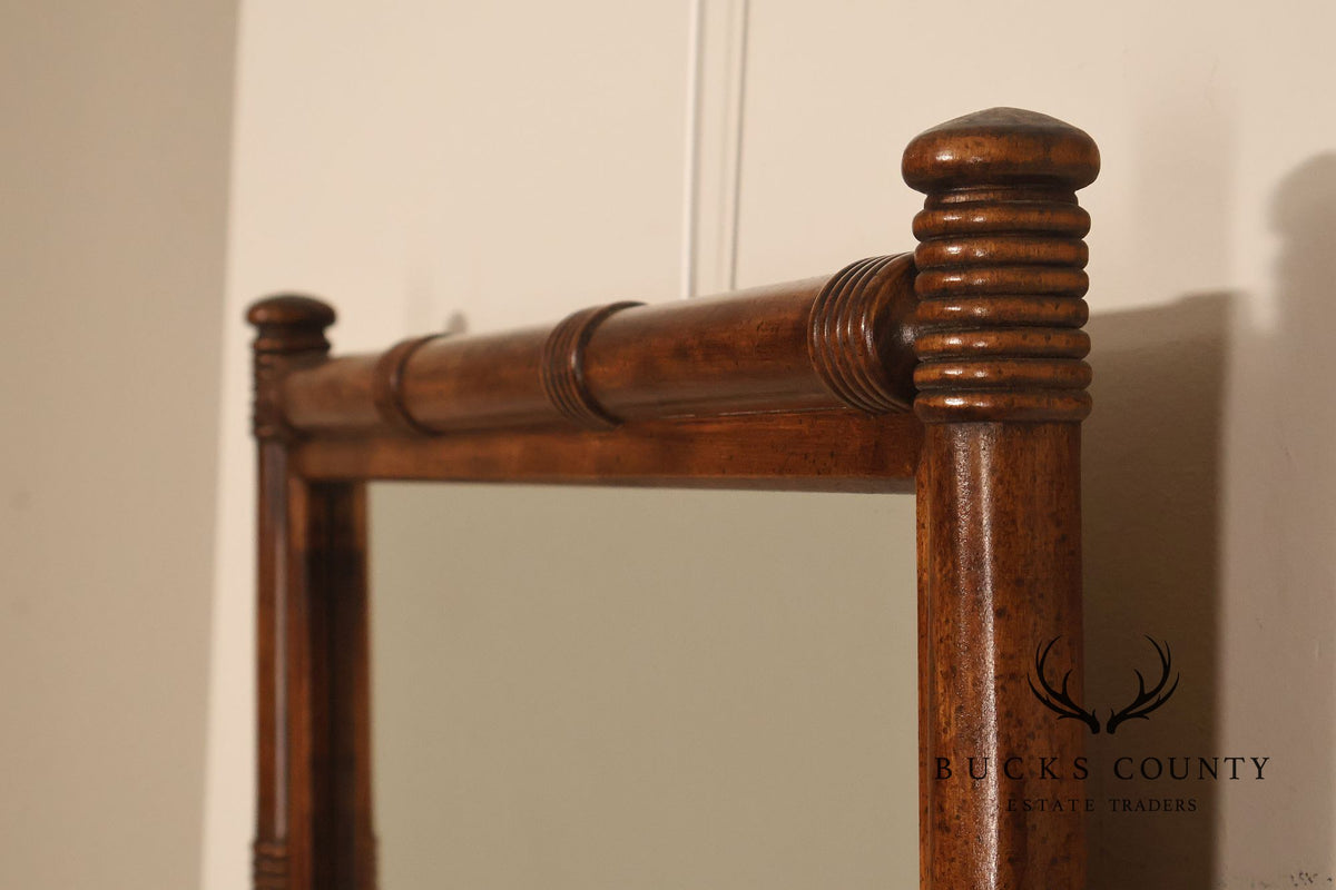 Vintage Pair of Faux Bamboo Wood Framed Wall Mirrors