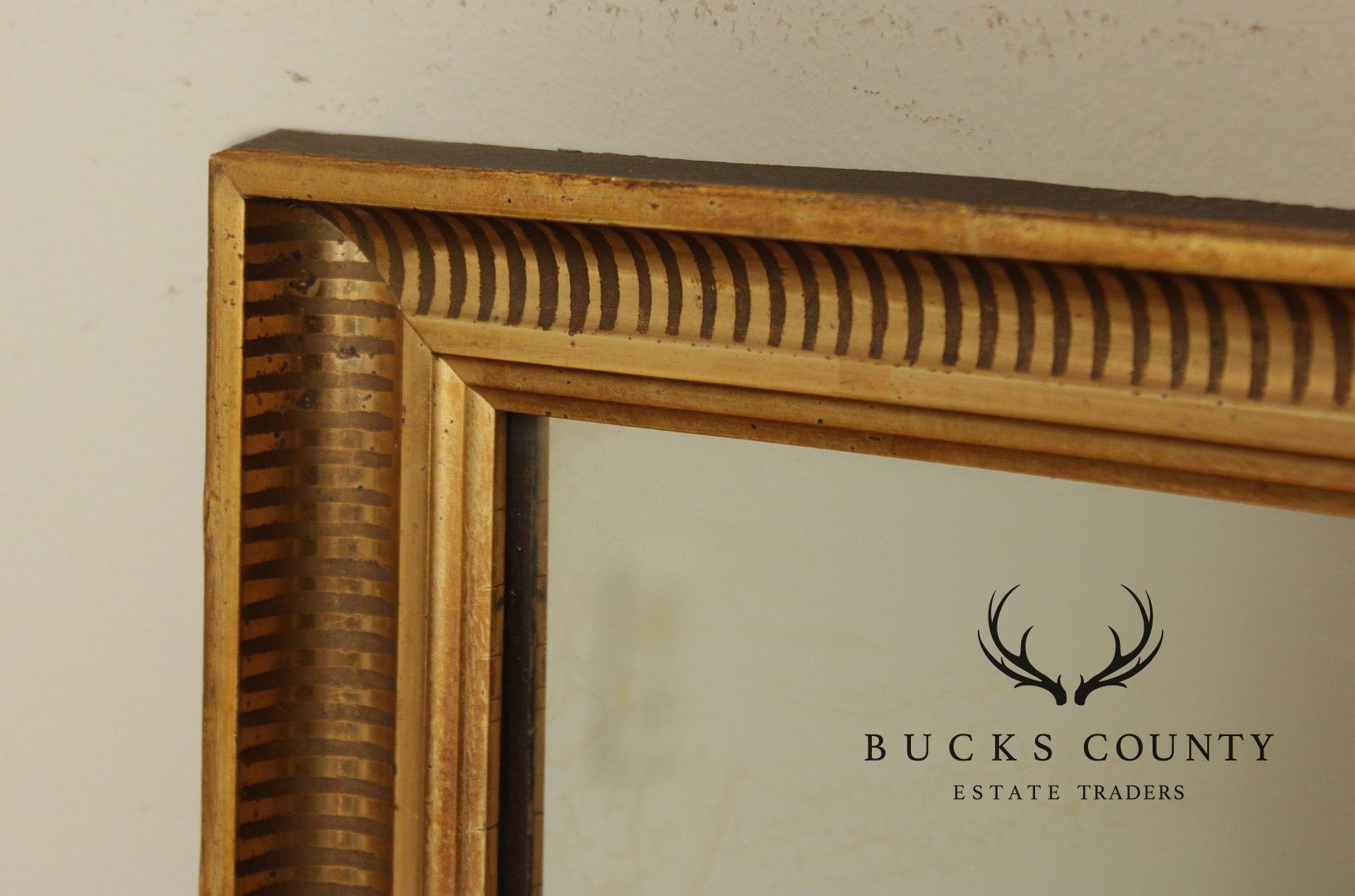 Vintage Giltwood Rectangular Wall Or Over Mantle Mirror