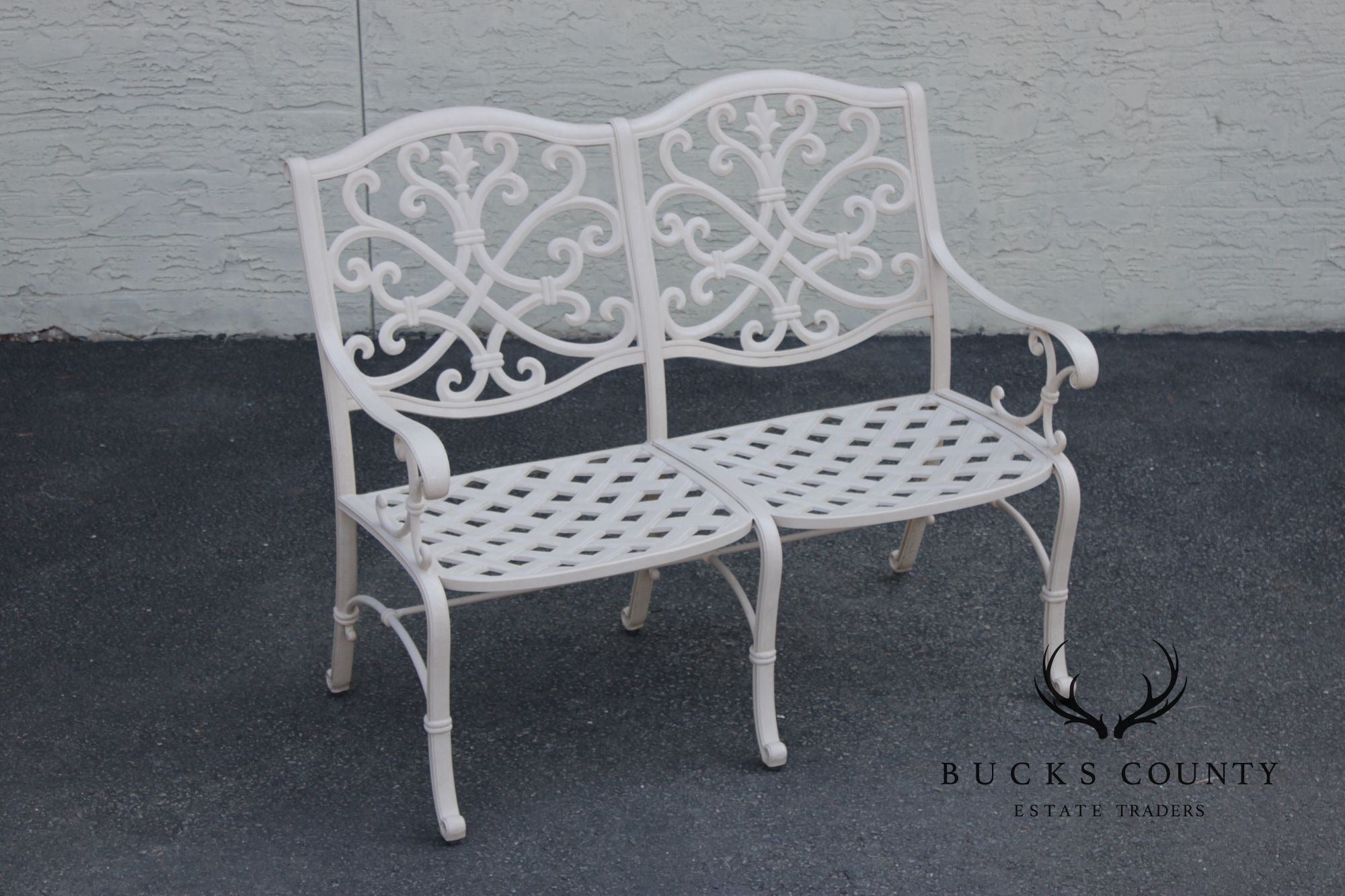 Frontgate Cast Aluminum Outdoor Garden Settee