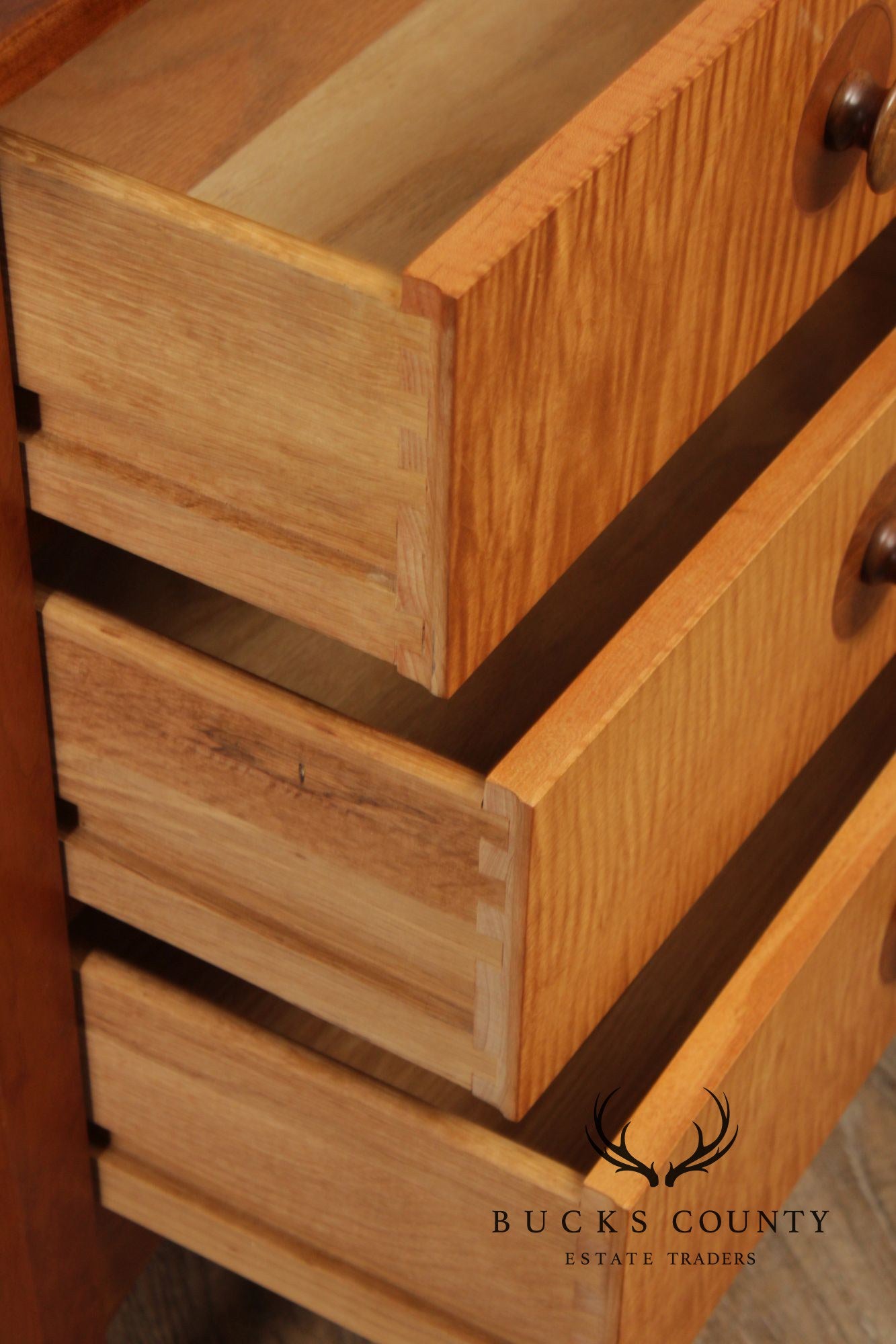 Stickley Mission Collection Pair of Harvey Ellis Three Drawer Cherry Nightstands