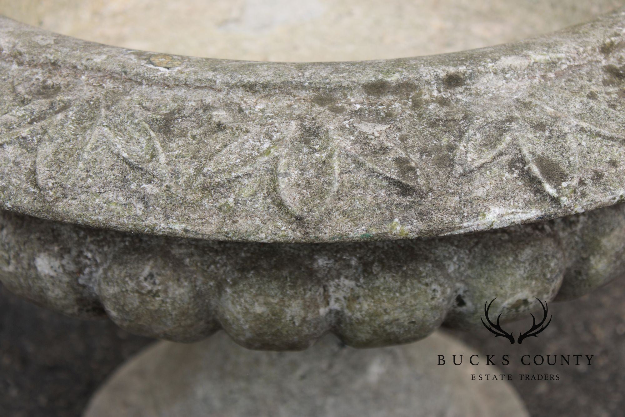 Cast Stone Vintage Pair Garden Urn Planters