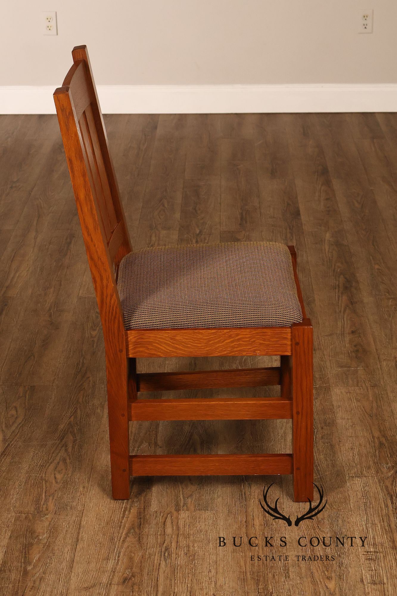 Stickley Mission Collection Set Of Four Oak Dining Side Chairs