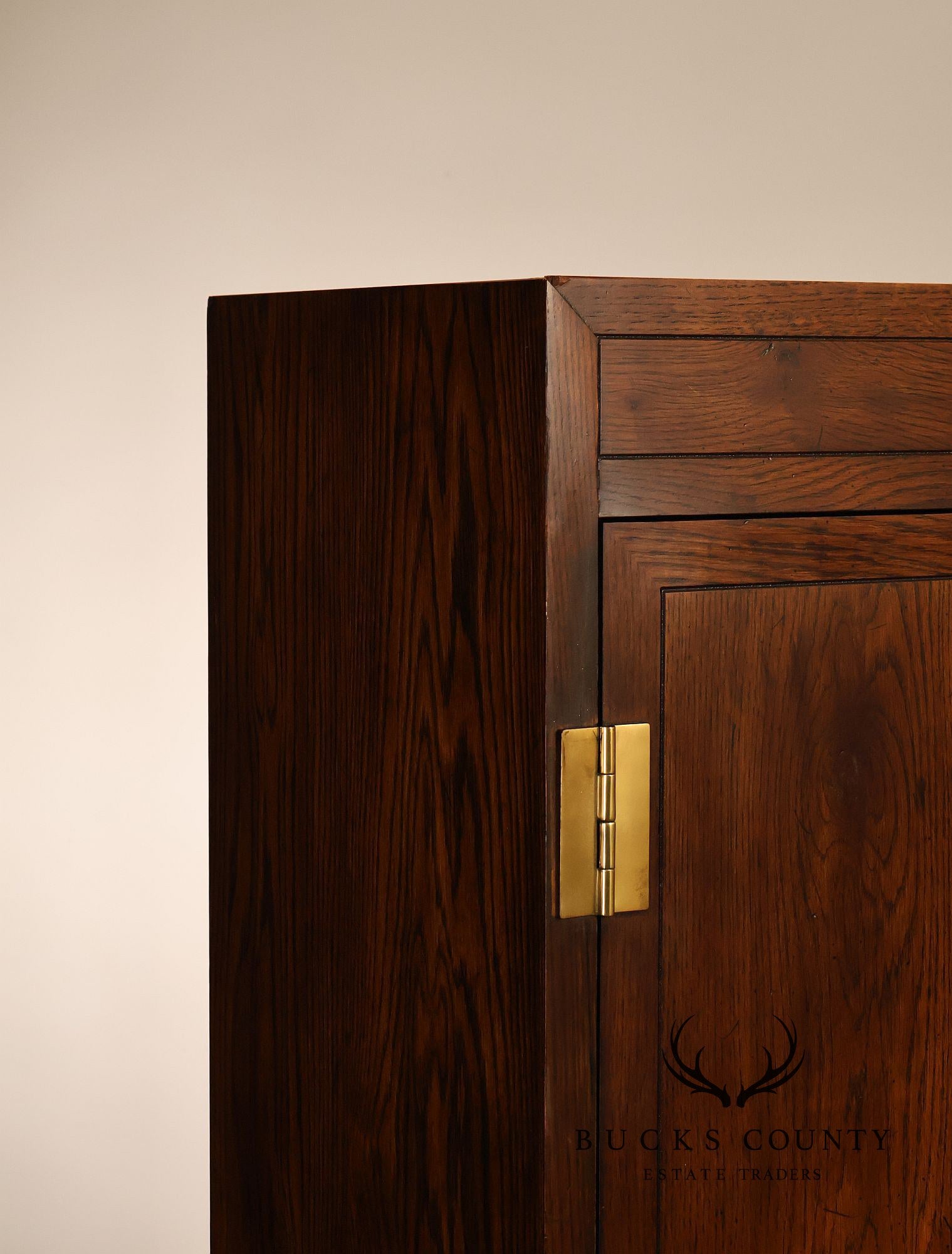 Henredon Scene One Campaign Style Walnut Armoire Chest