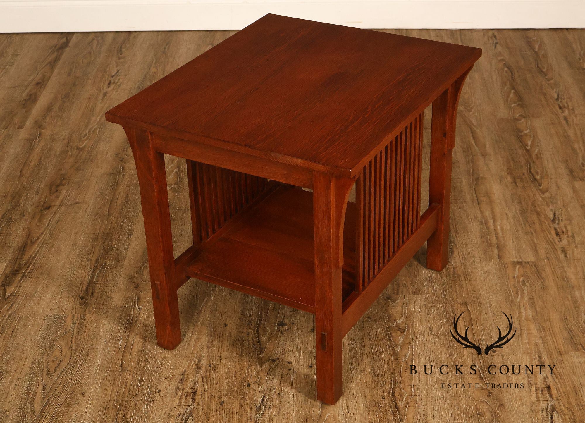 Stickley Mission Collection Oak Spindle Lamp Table