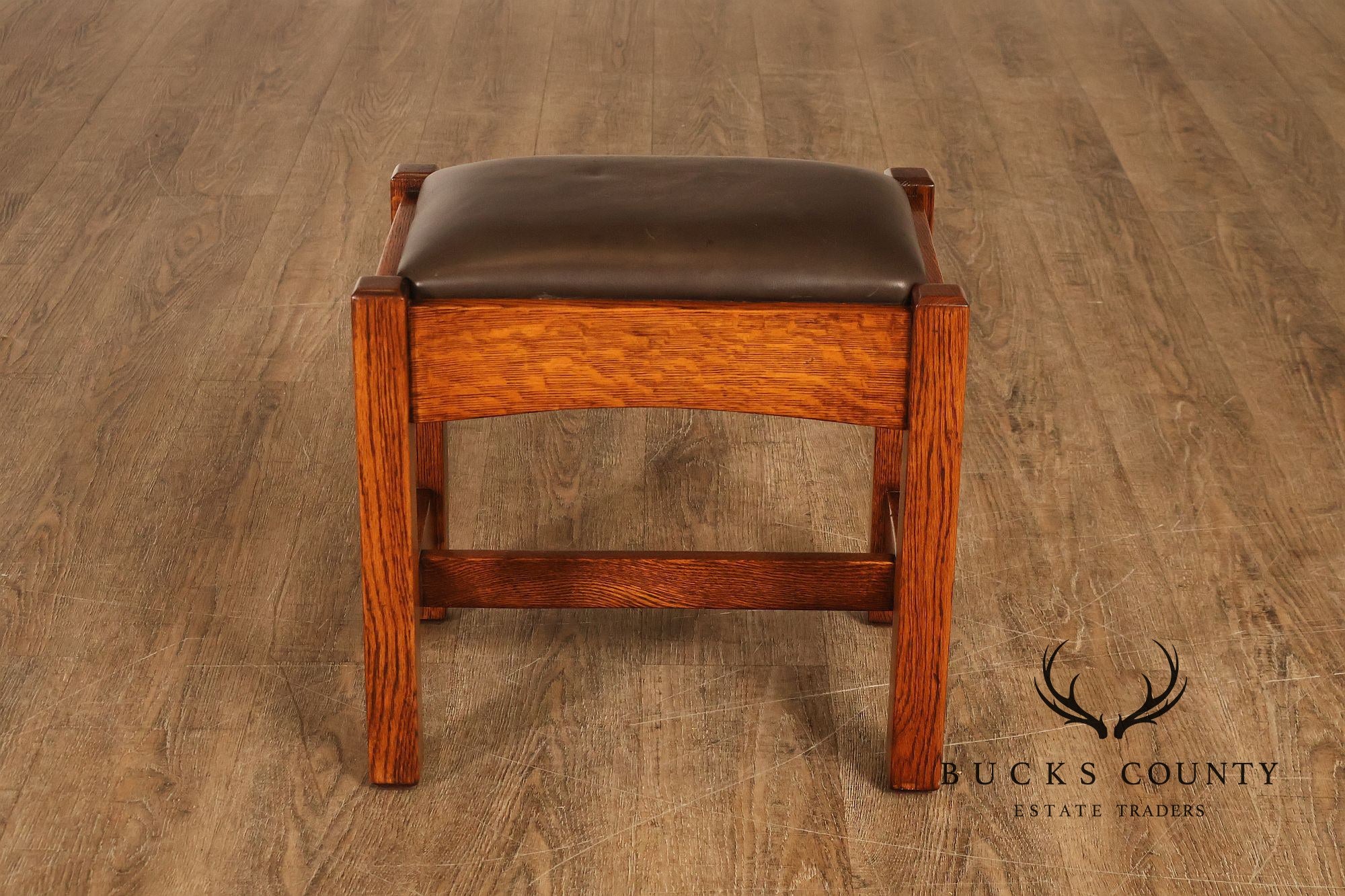 Antique Stickley Brothers Mission Oak Arts And Crafts Footstool Ottoman
