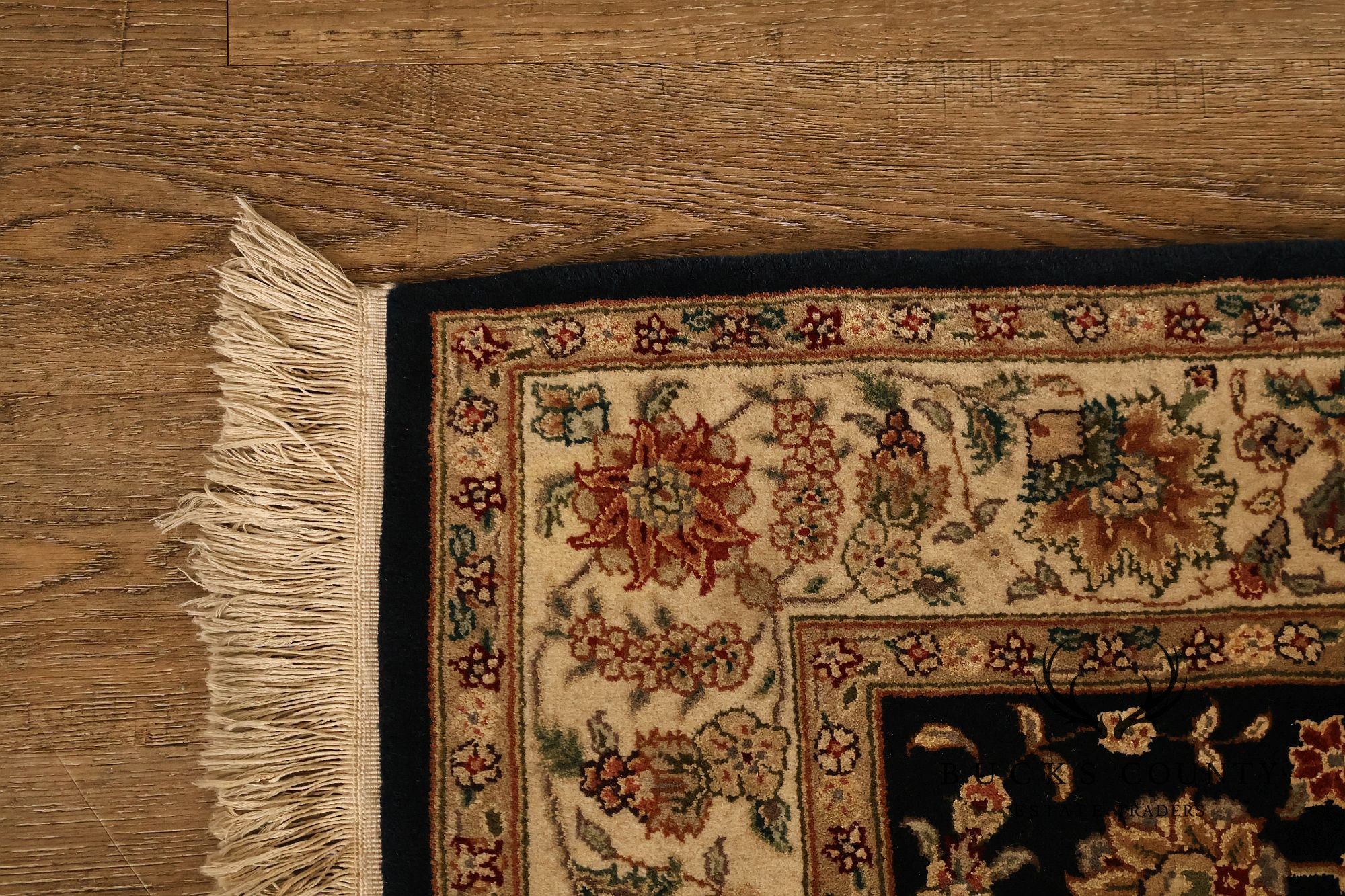 Chinese Tabriz Fish Pattern Hand Woven Wool & Silk Area Rug 4' x 6'