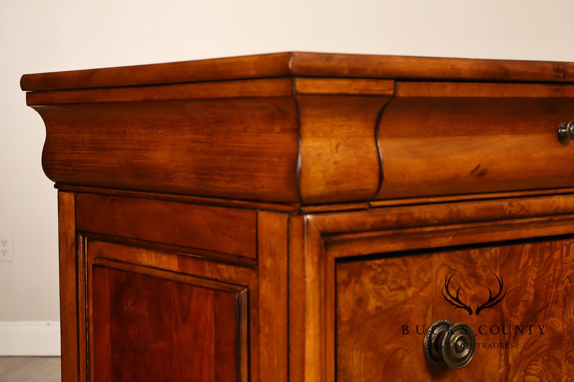 Ethan Allen 'Townhouse' Burlwood Double Dresser
