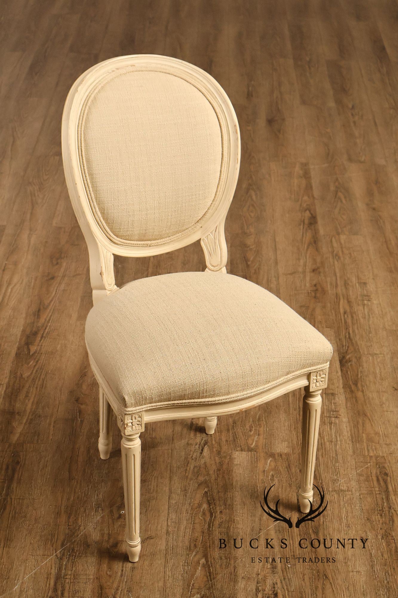 Century Furniture Set Of 8 Louis XVI Style Painted Dining Chairs