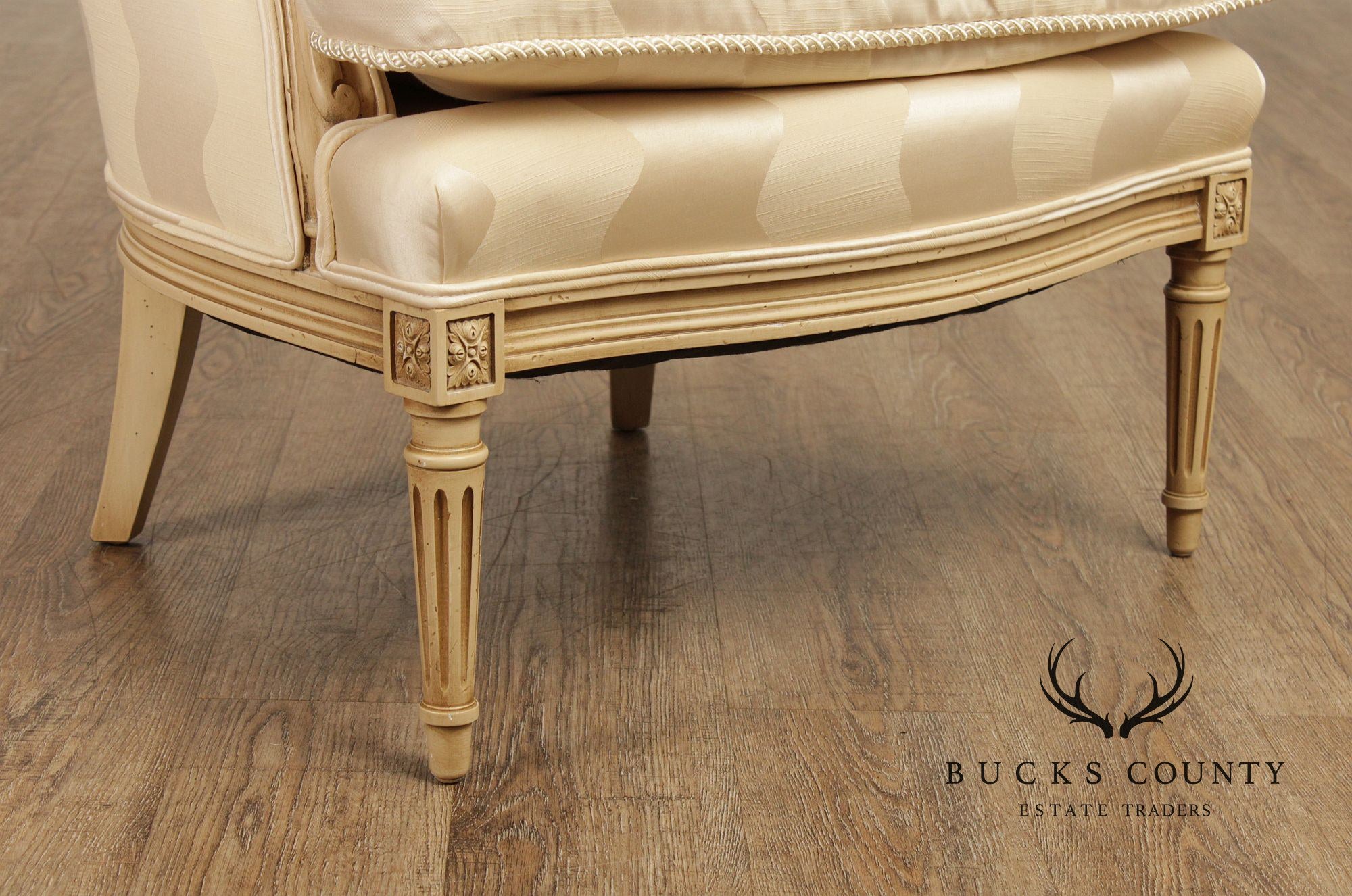 French Louis XVI Style Vintage Pair Of Bergere Chairs