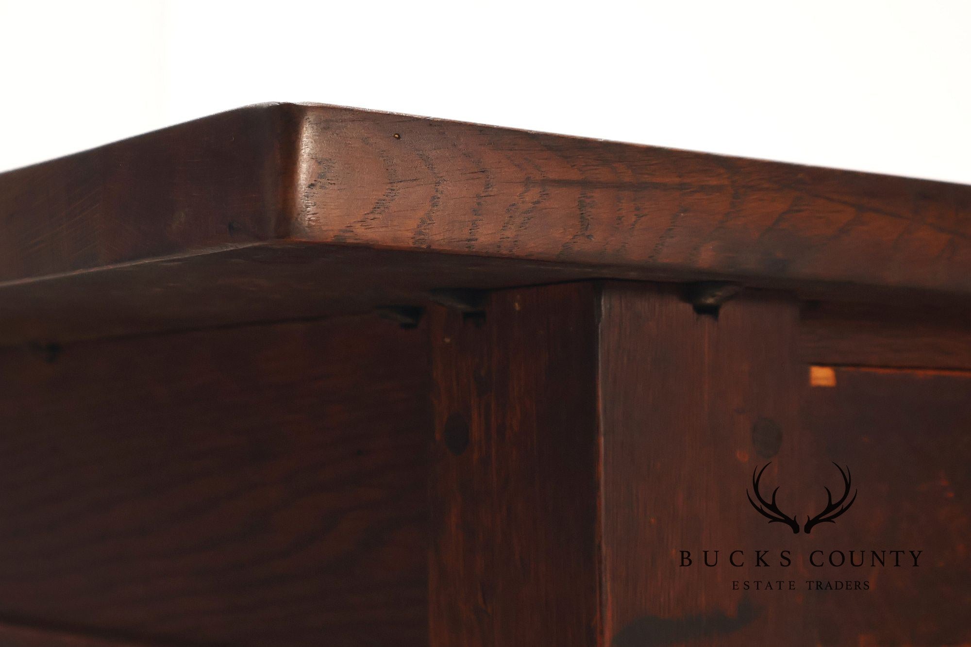Early Gustav Stickley No. 460 Oak Library Table With Rare Hardware