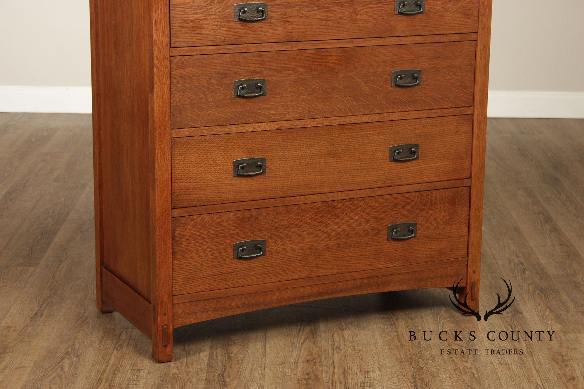 Stickley Mission Collection Oak Tall Chest Of Drawers