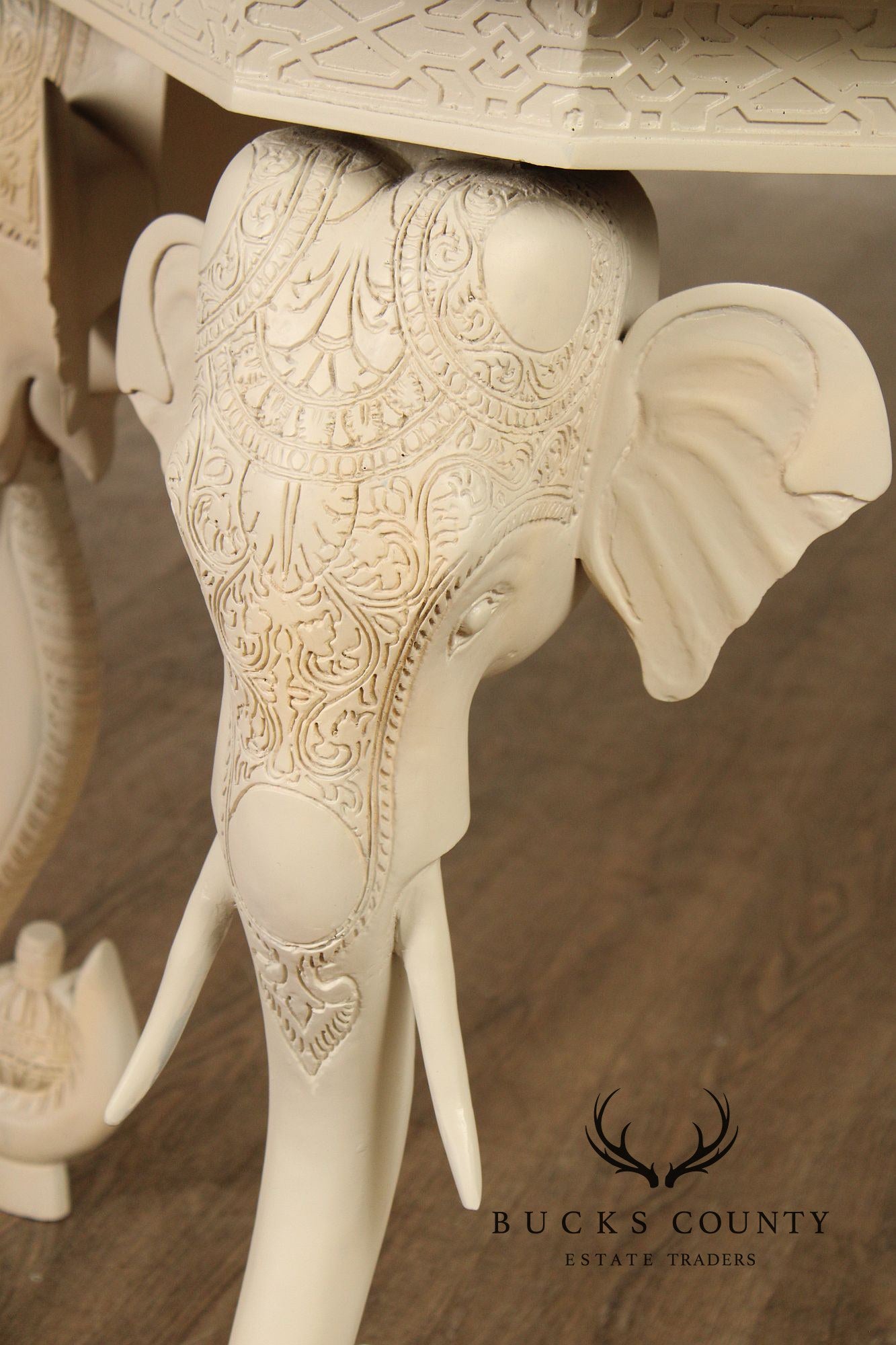 Hollywood Regency Painted Elephant Head Writing Desk