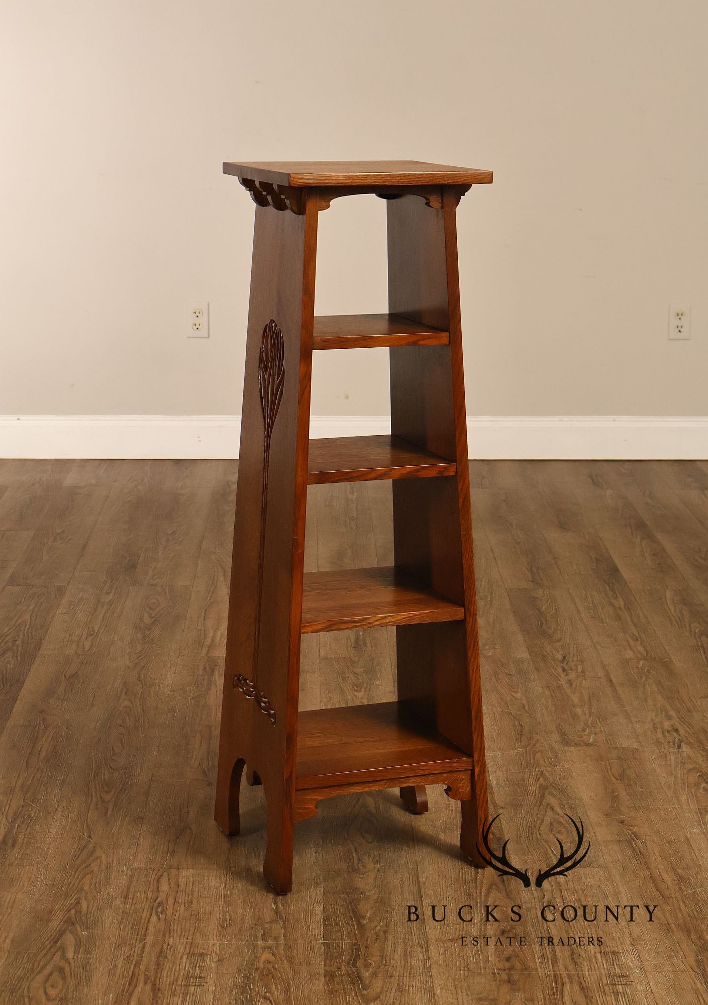 Stickley Mission Collection Oak Tree of Life Pedestal