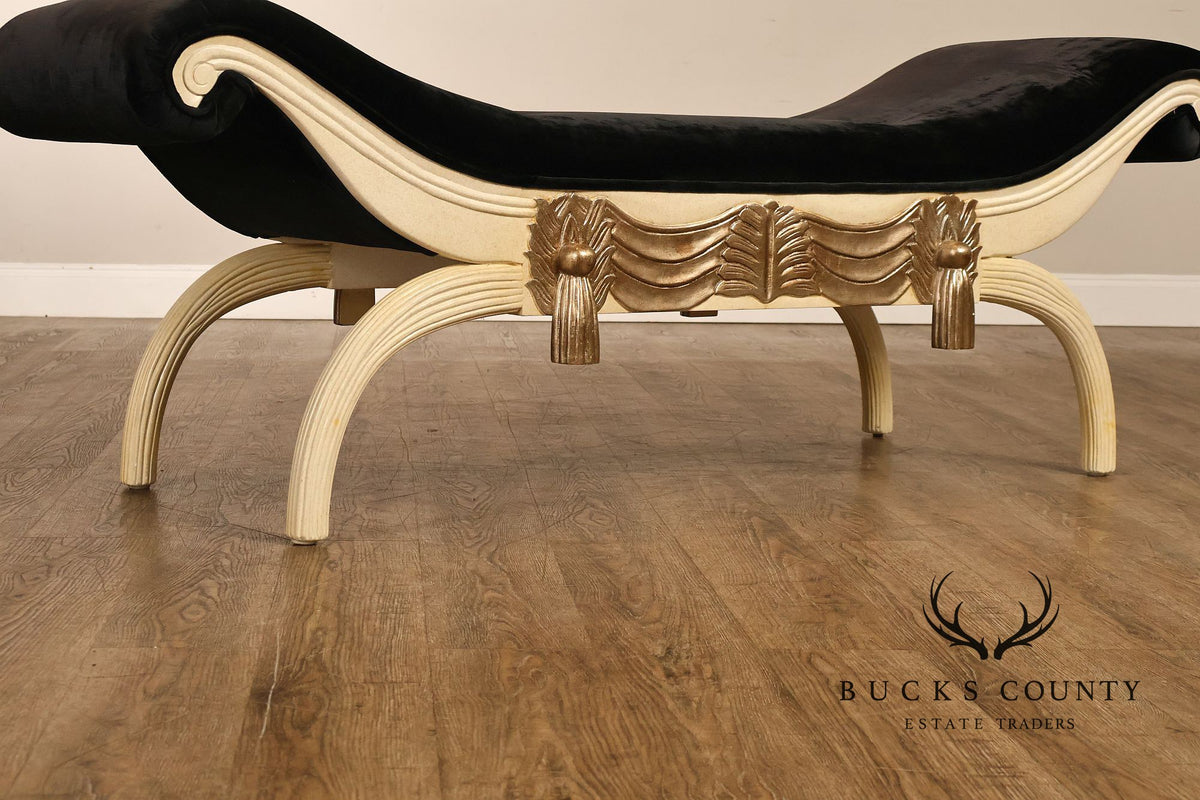 Italian Regency Style Partial Gilt Chaise Bench