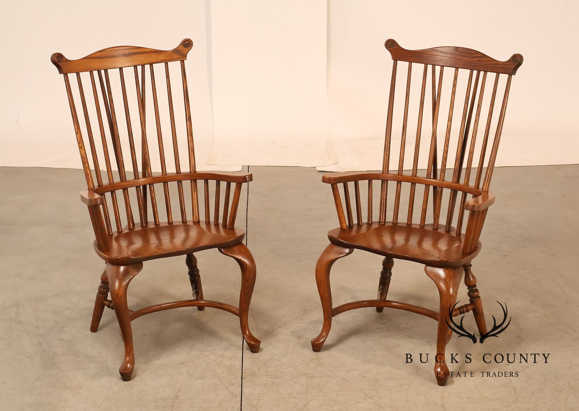Richardson Brothers Pair Of Welsh Style Oak Armchairs
