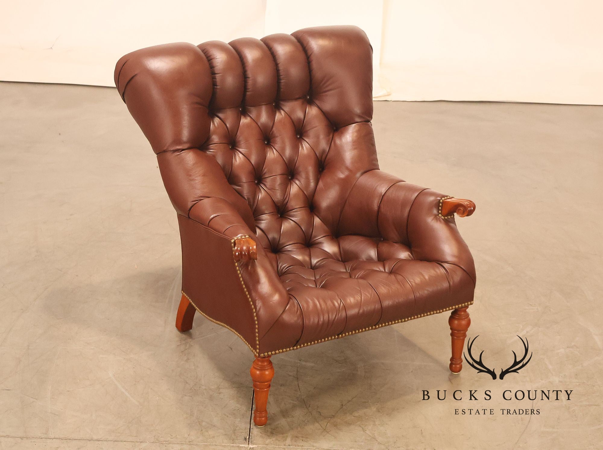 Stickley Tufted Leather 'Leopold' Armchair