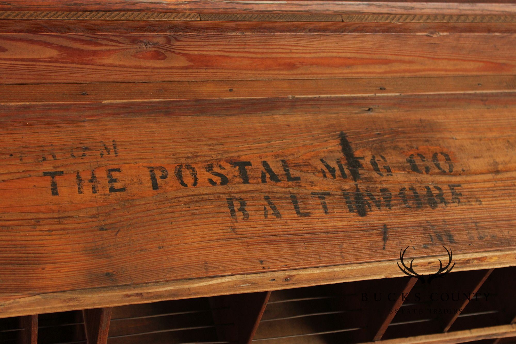Antique Baltimore, MD Oak Post Office Mailbox Window
